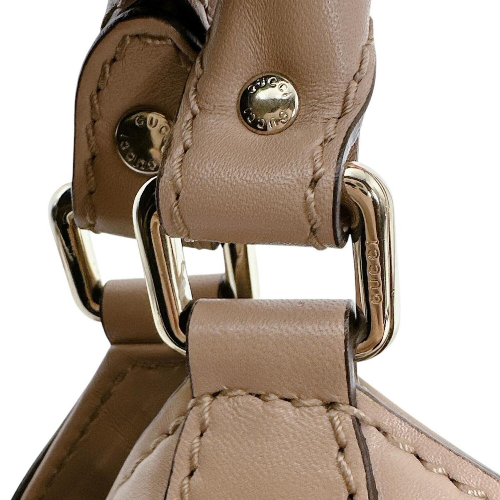Gucci Beige Beige Brown Brown White Canvas Handbag Tote Bag (Pre-Owned)