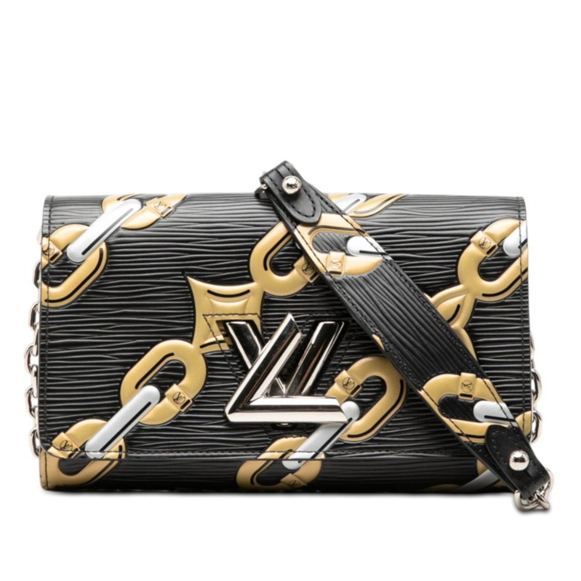 Louis Vuitton Epi Black Gold Silver Leather Shoulder Bag (Pre-Owned)