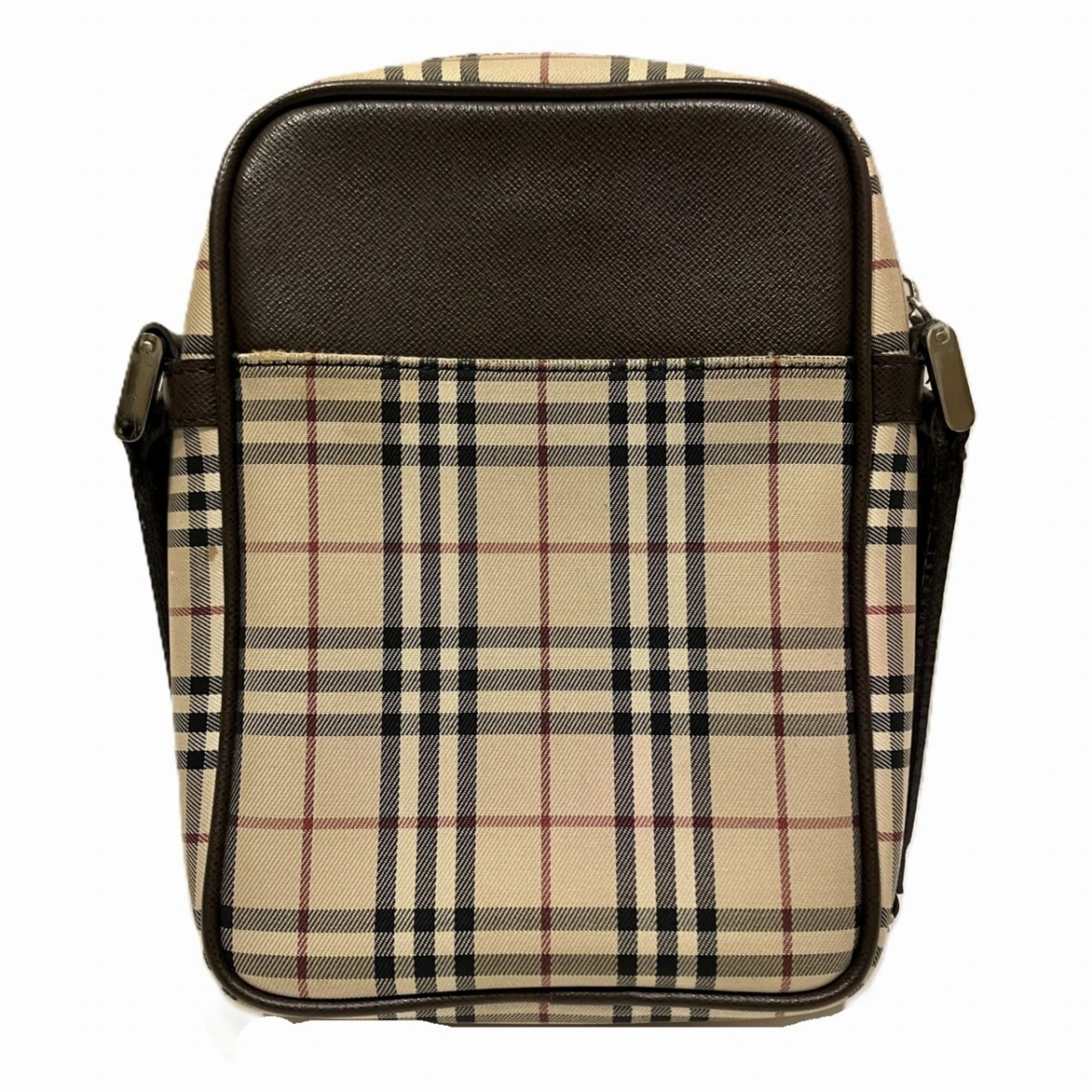 Burberry Brown Canvas Leather Shoulder Bag (Pre-Owned)