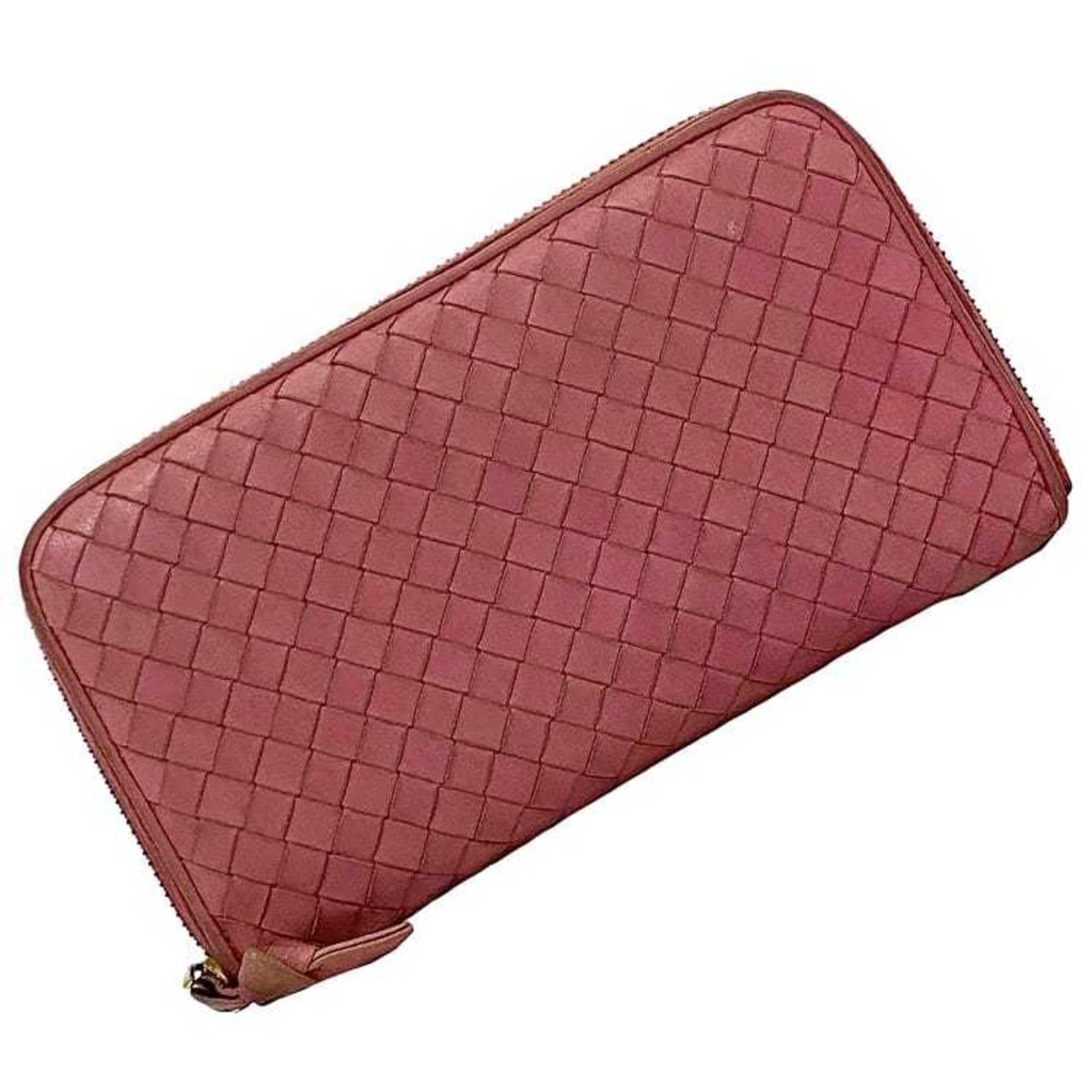 Bottega Veneta Pink Leather Long Wallet (Bi-Fold) (Pre-Owned)