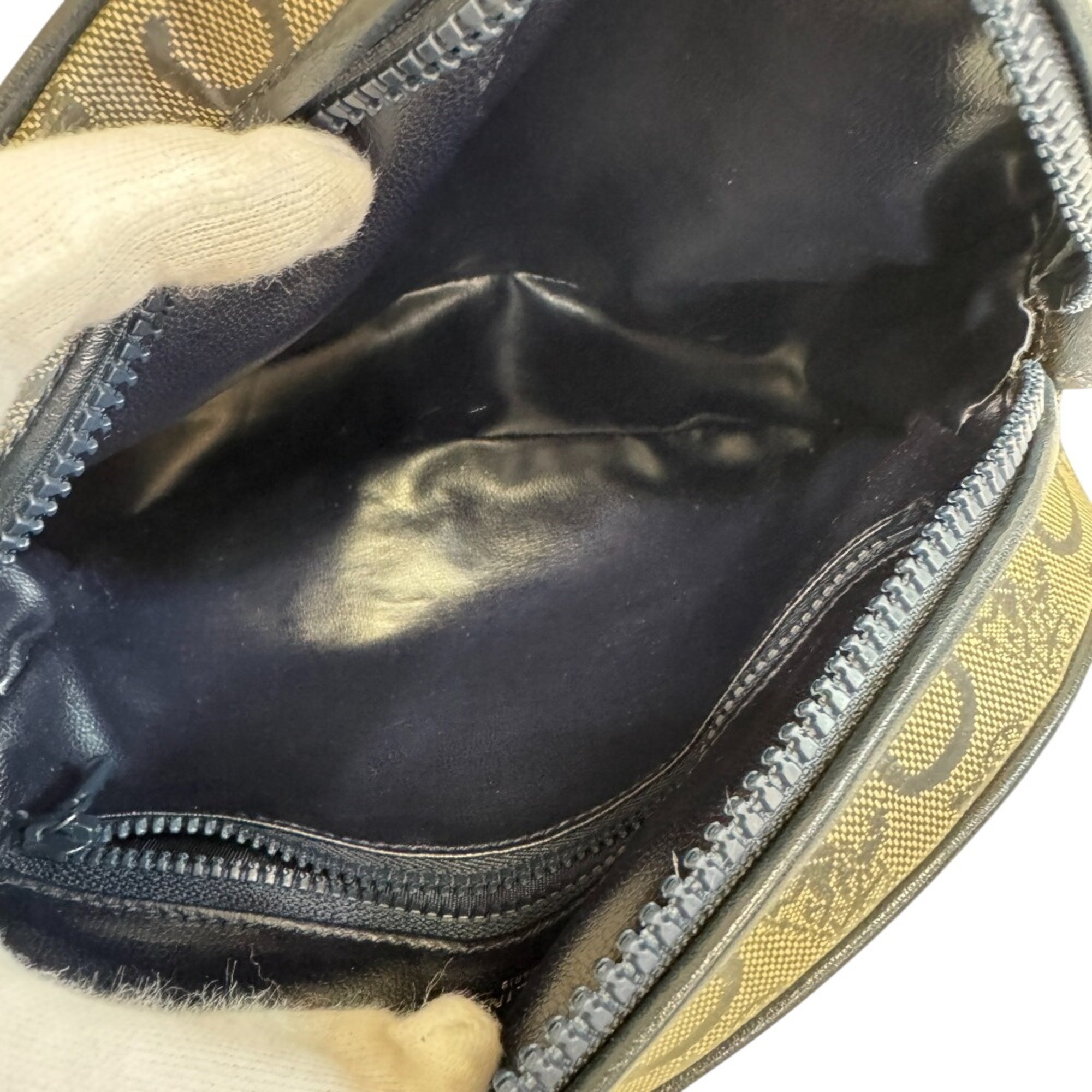 Celine Gray Navy Pvc Leather Pochette Shoulder Bag (Pre-Owned)