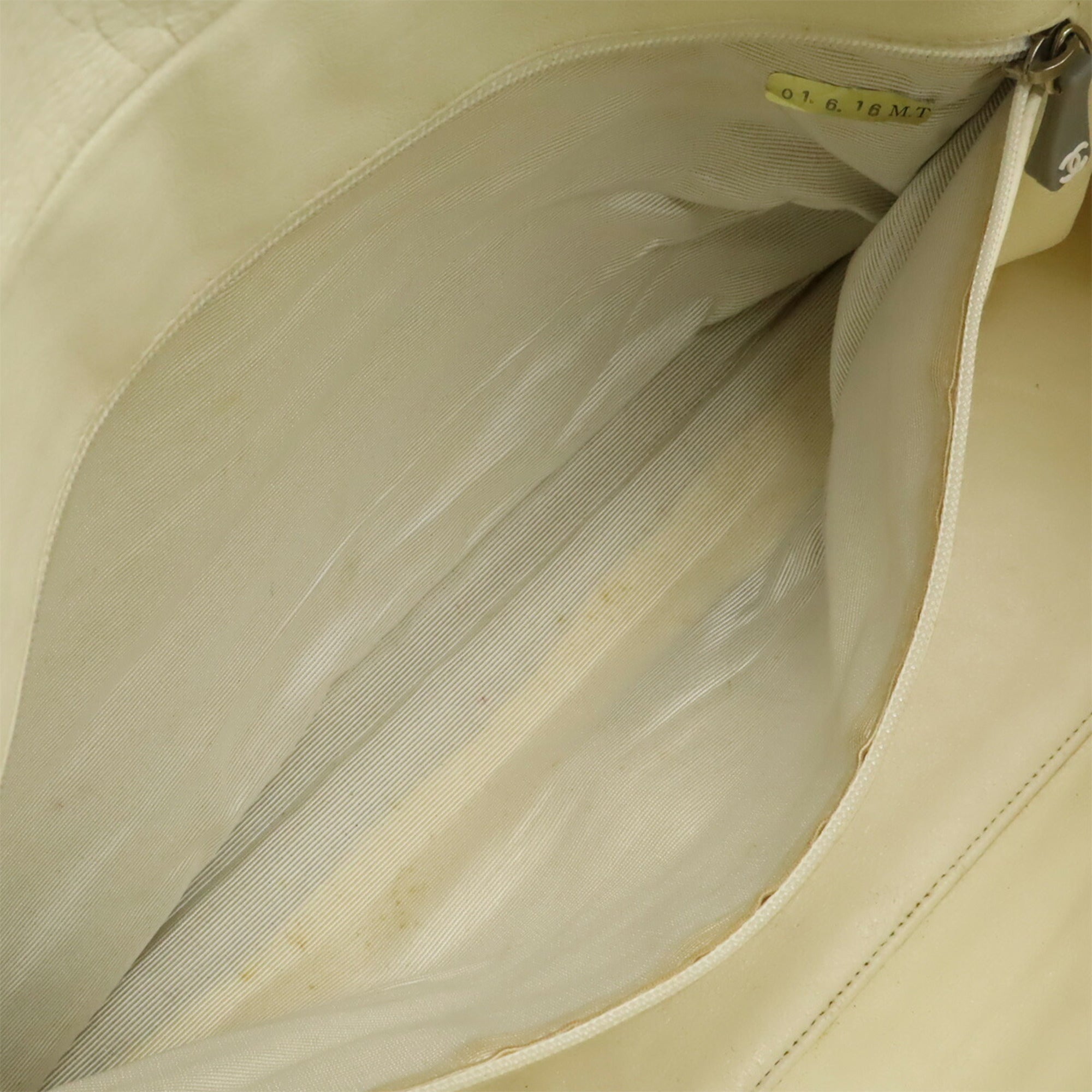 Chanel Sport Light Gray White Canvas Leather Handbag (Pre-Owned)