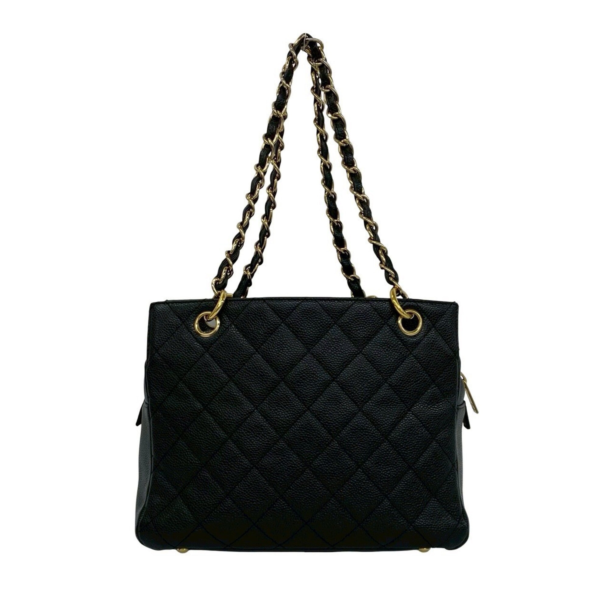 Chanel Black Grained Calfskin Shoulder Bag Tote Bag (Pre-Owned)