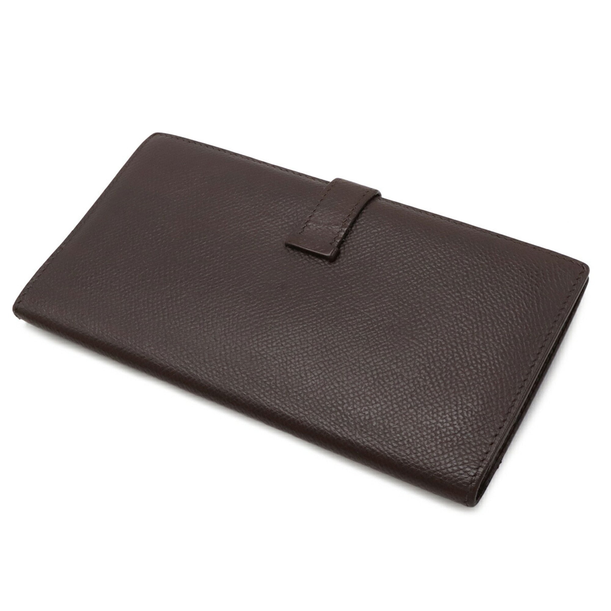 Hermes Dark Brown Epsom Leather Long Wallet (Bi-Fold) (Pre-Owned)