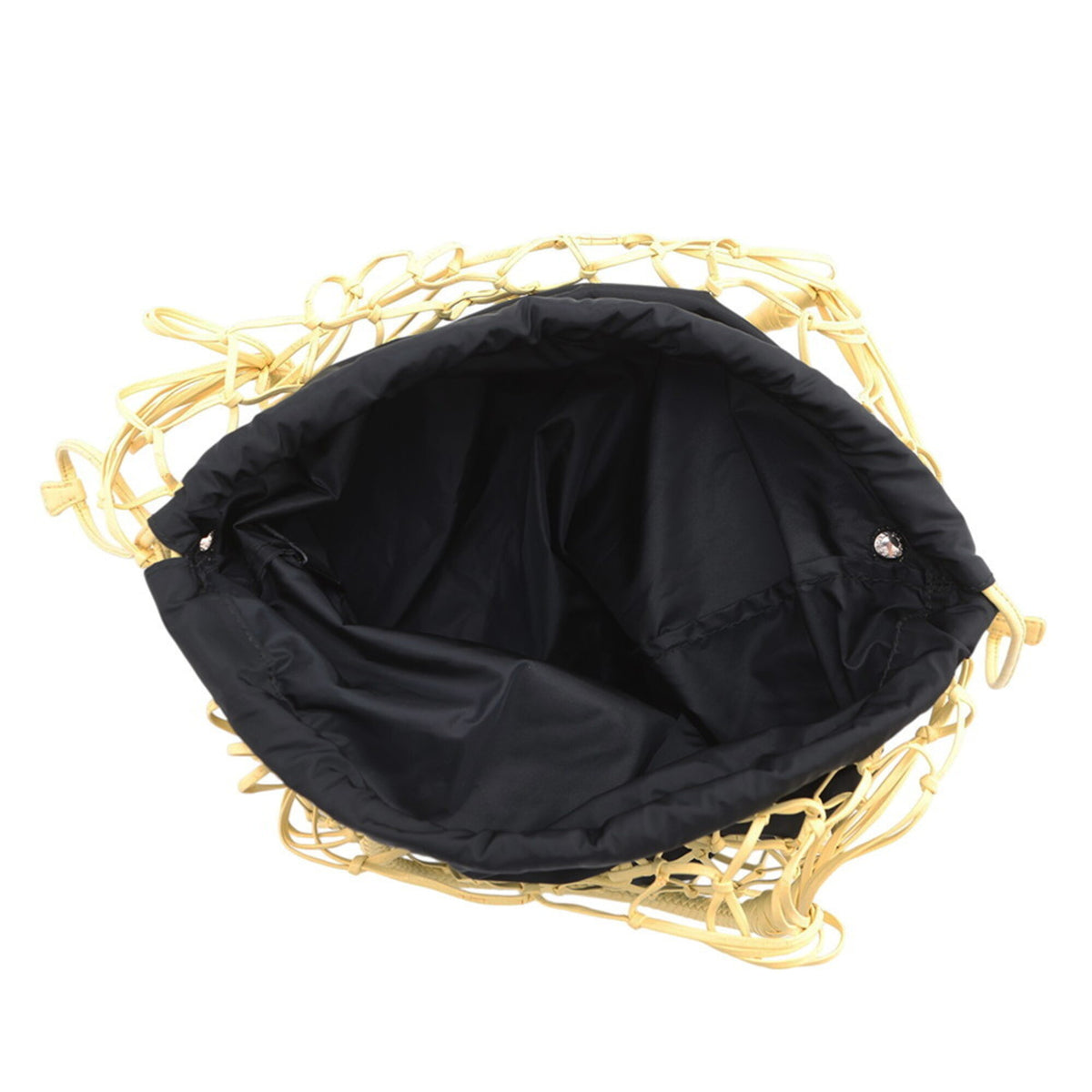 Prada Black Yellow Mesh Handbag Tote Bag (Pre-Owned)