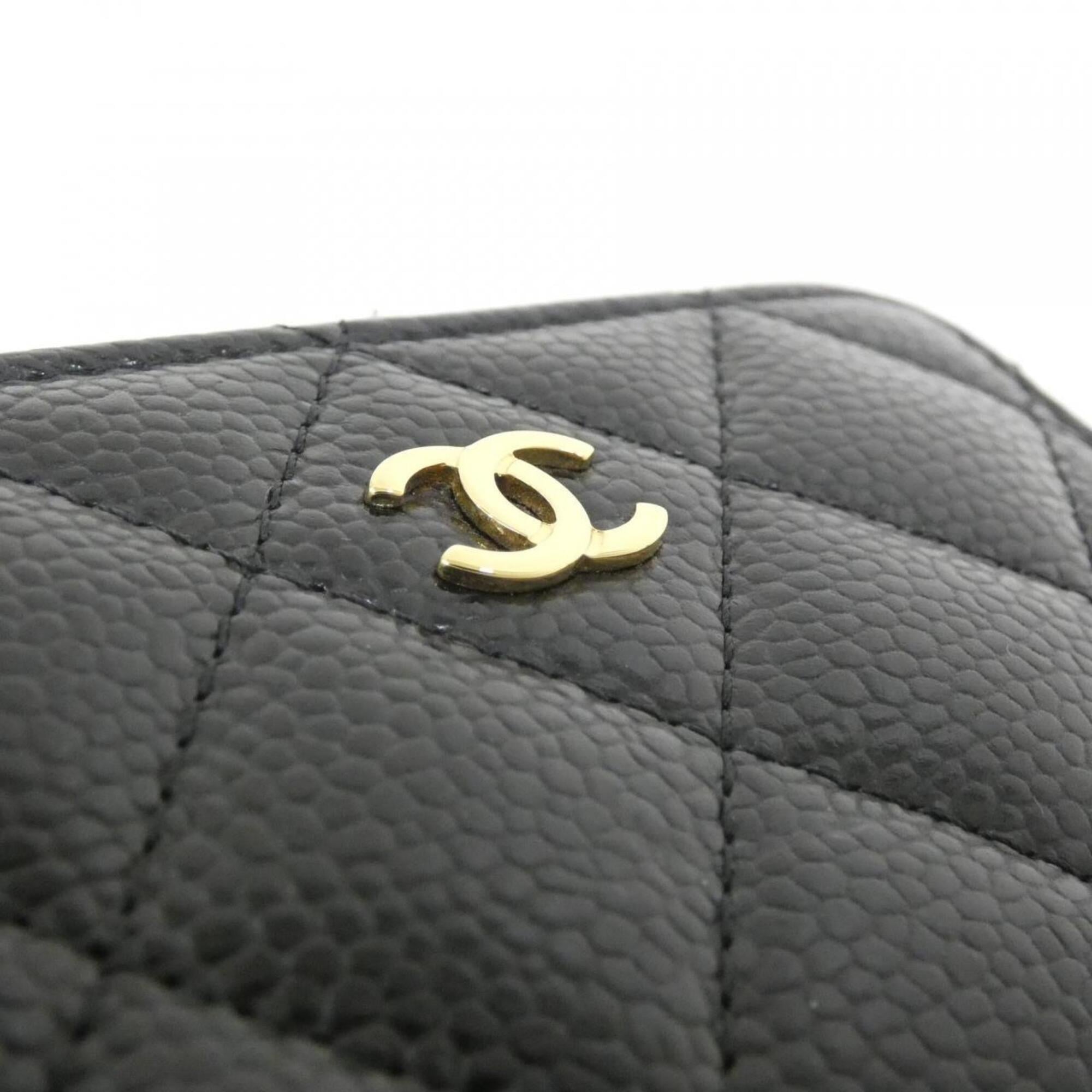 Chanel Black Grained Calfskin Coin Purse/Coin Case (Pre-Owned)