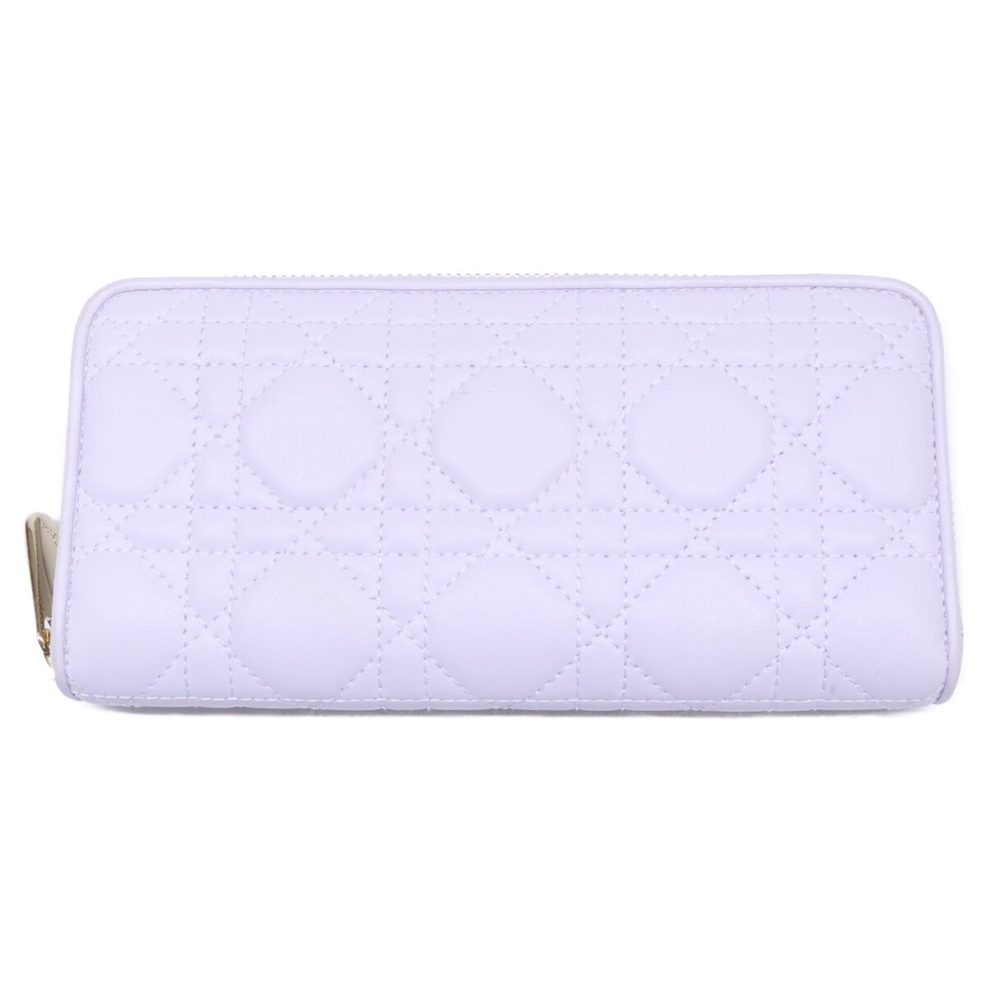 Christian Dior Light Purple Leather Long Wallet (Bi-Fold) (Pre-Owned)