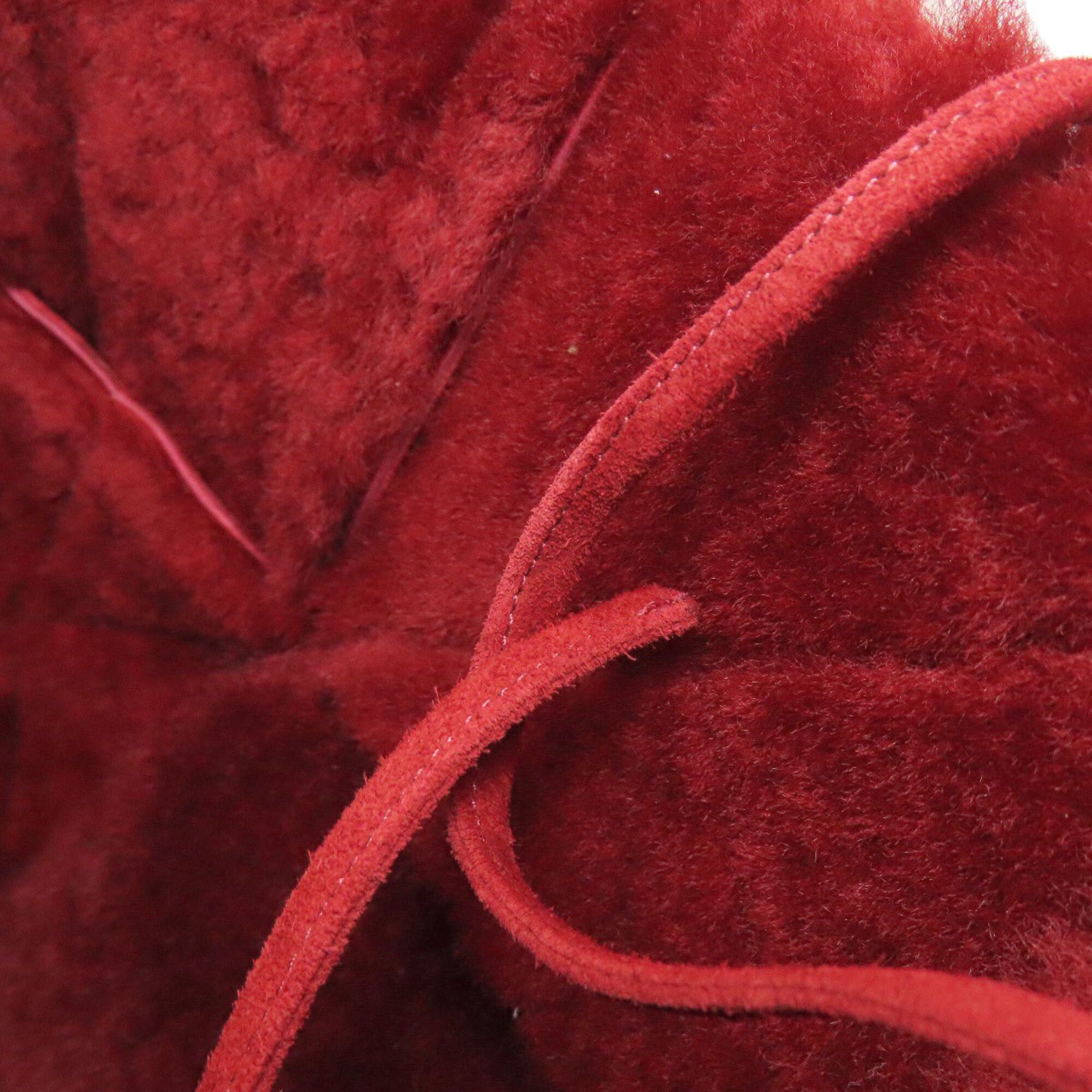 Bottega Veneta Red Color Suede Handbag (Pre-Owned)