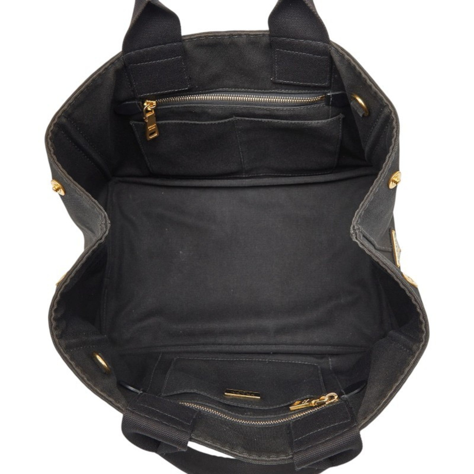 Prada Black Canapa Canvas Handbag (Pre-Owned)