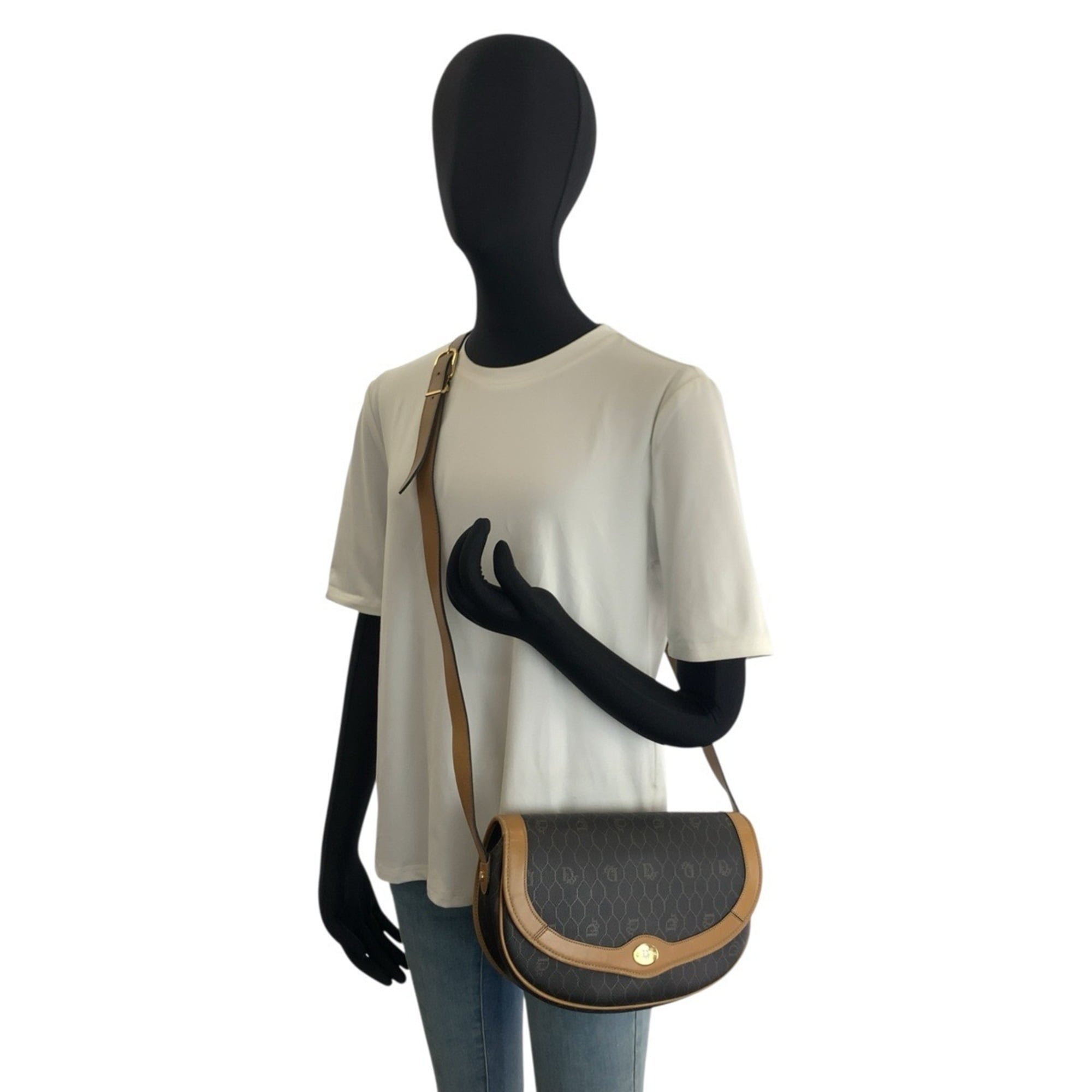 Christian Dior Brown Pvc Leather Pochette Shoulder Bag (Pre-Owned)