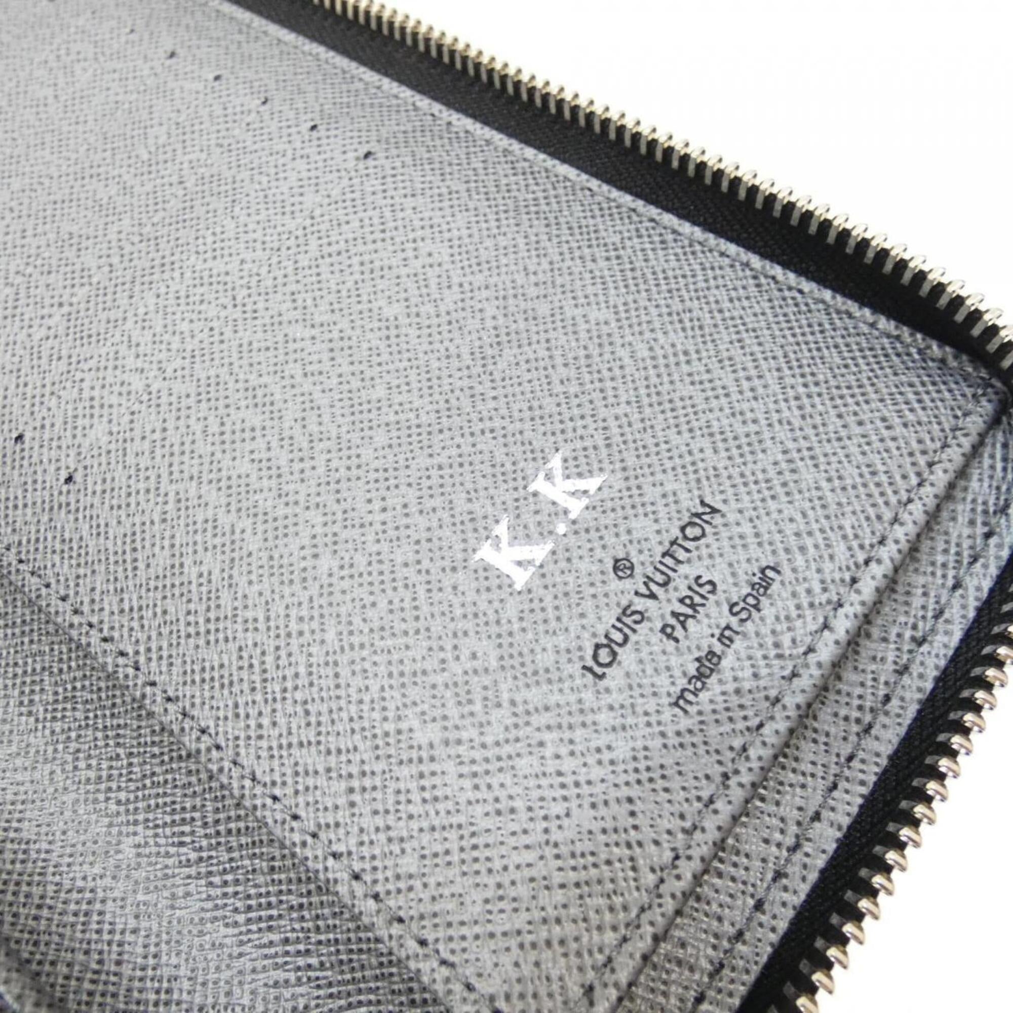 Louis Vuitton Taigarama Gunmetal Coated Canvas Leather Long Wallet (Bi-Fold) (Pre-Owned)