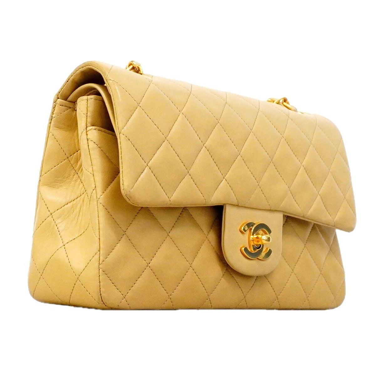 Chanel Beige Leather Shoulder Bag (Pre-Owned)