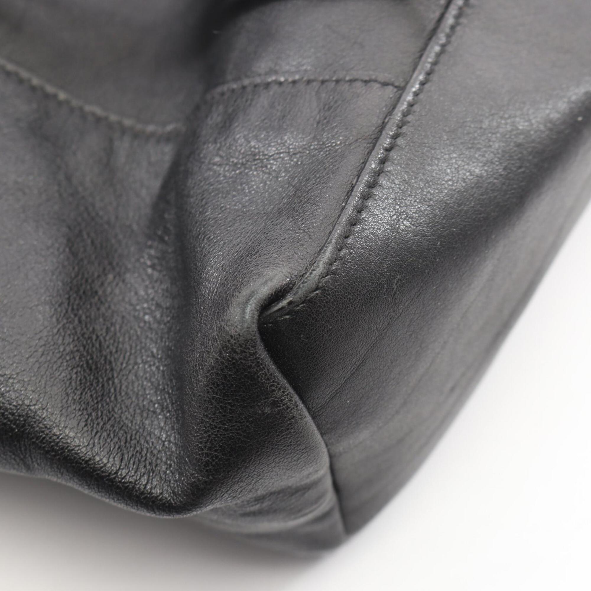 Yves Saint Laurent Black Leather Handbag Tote Bag (Pre-Owned)