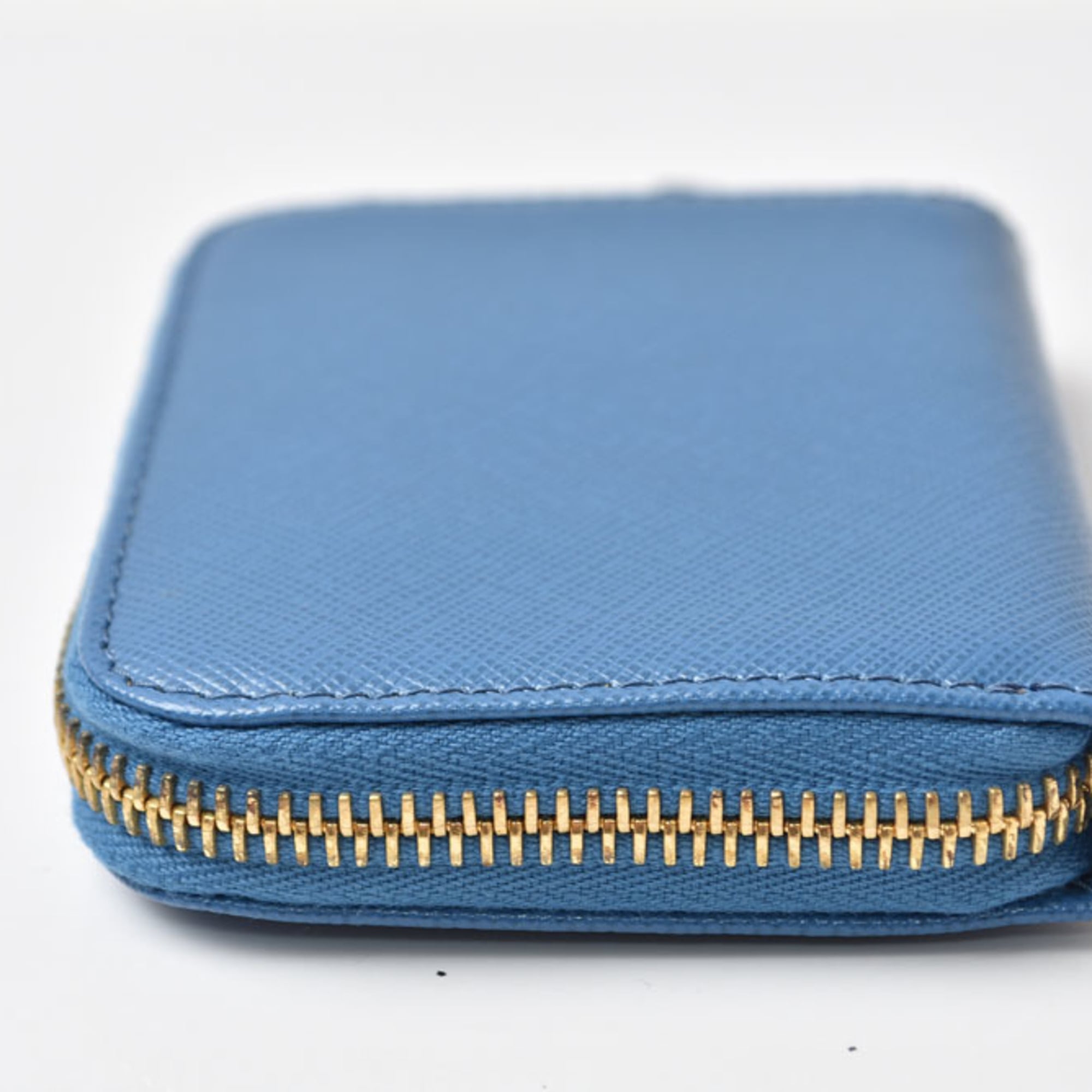 Prada Blue Leather Coin Purse/Coin Case (Pre-Owned)