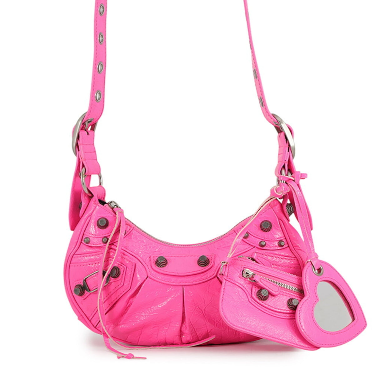 Balenciaga Pink Leather Handbag Pouch Shoulder Bag (Pre-Owned)