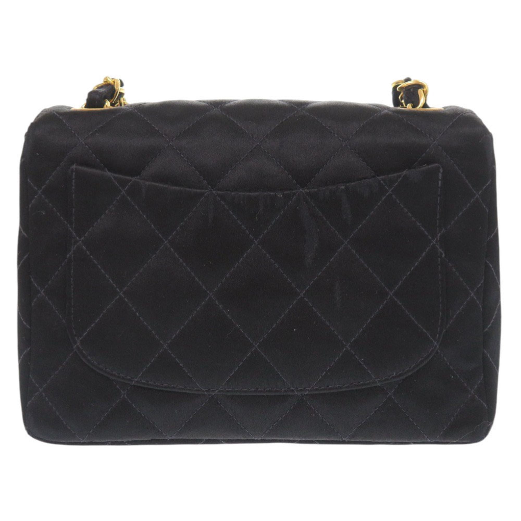 Chanel Black Satin Shoulder Bag (Pre-Owned)