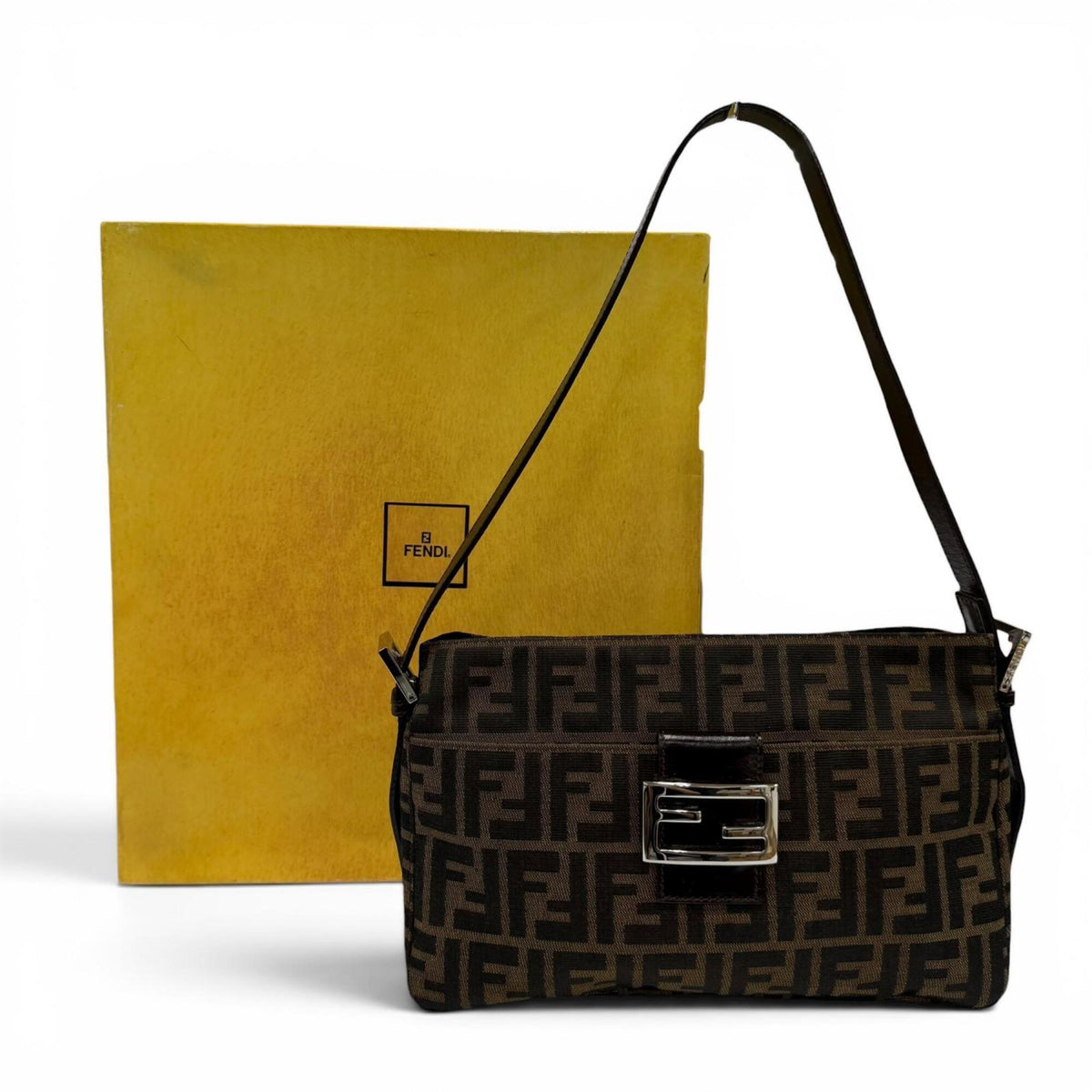 Fendi Brown Leather Shoulder Bag (Pre-Owned)