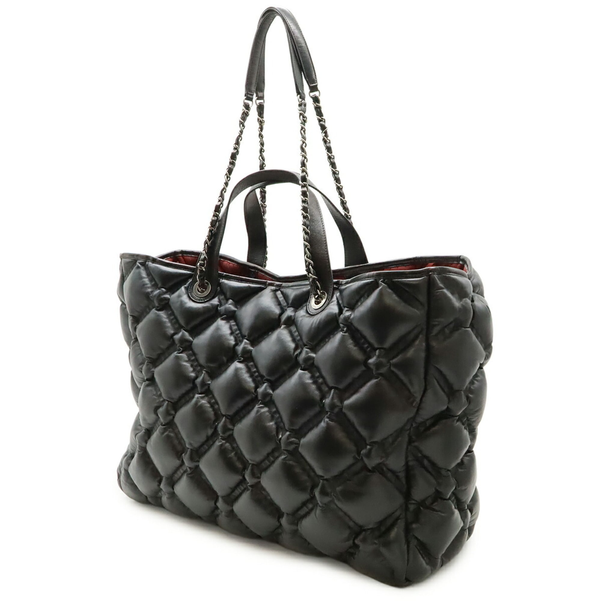 Chanel Black Leather Handbag Pouch Tote Bag (Pre-Owned)
