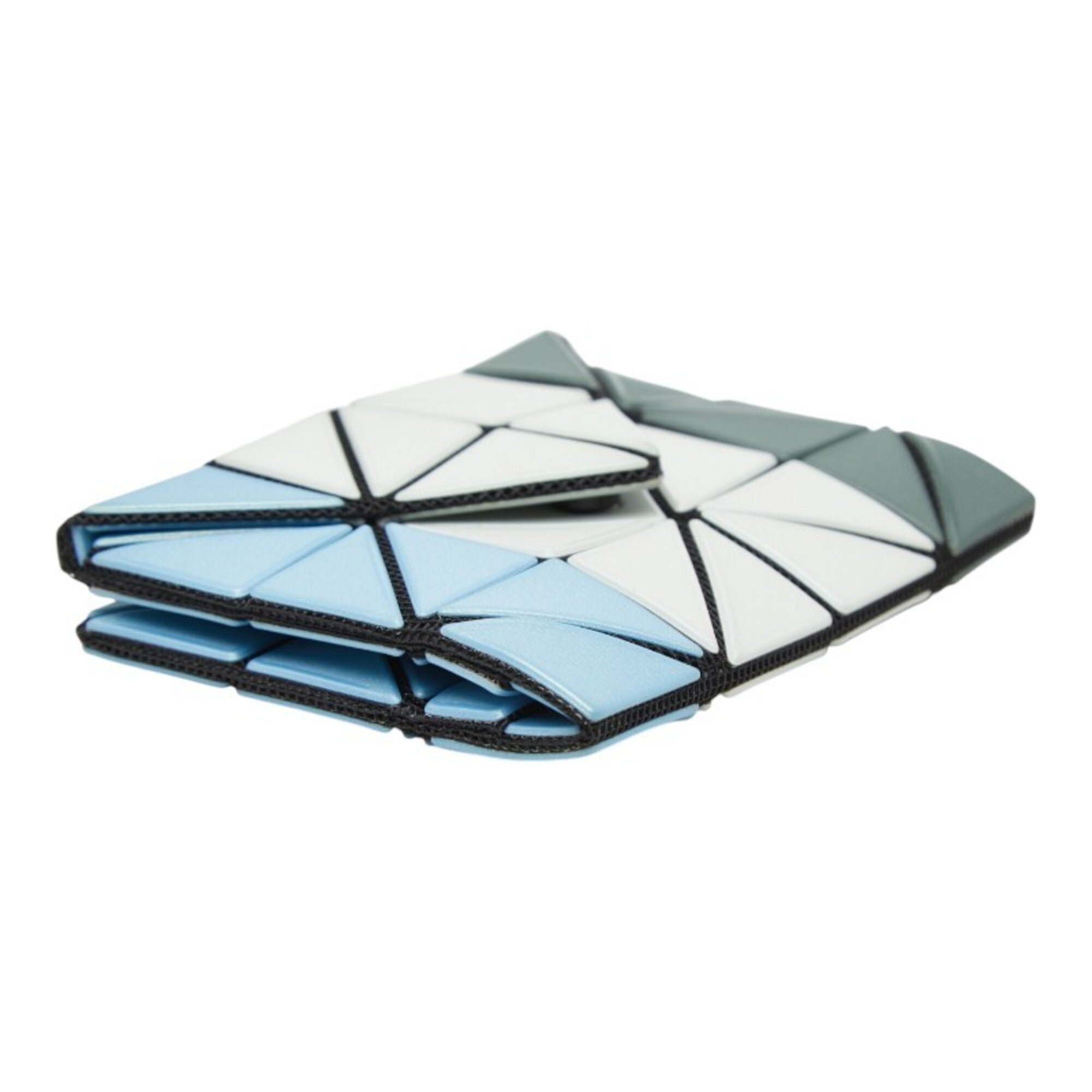 Issey Miyake Blue Gray Polyester Nylon Wallet (Bi-Fold) (Pre-Owned)