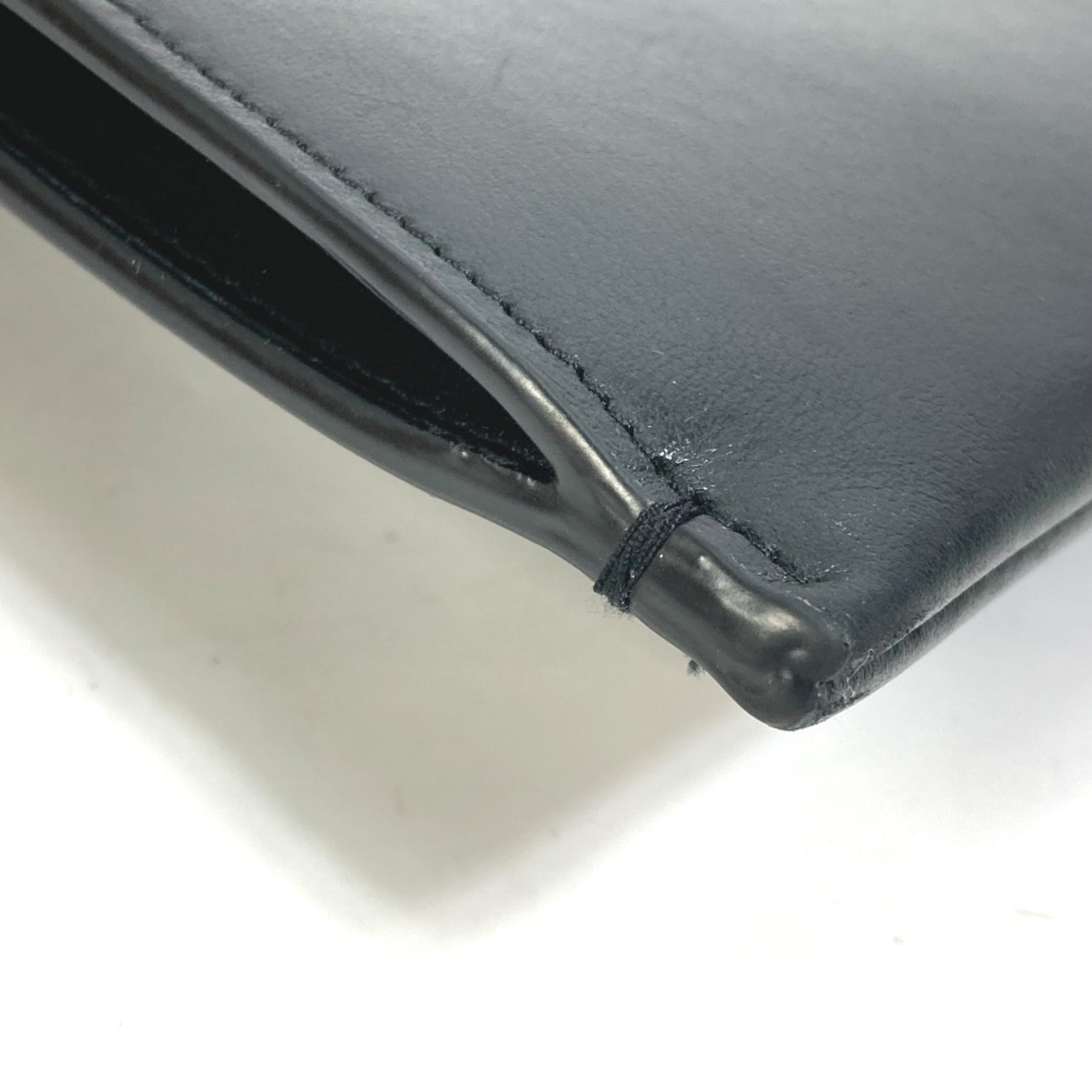 Yves Saint Laurent Black Leather Clutch Bag Pouch (Pre-Owned)