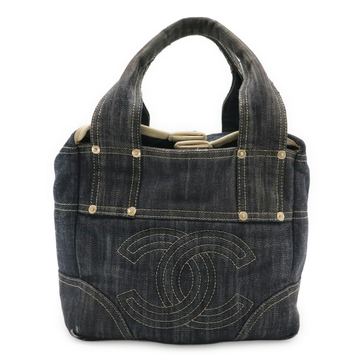 Chanel Blue Denim Handbag Tote Bag (Pre-Owned)
