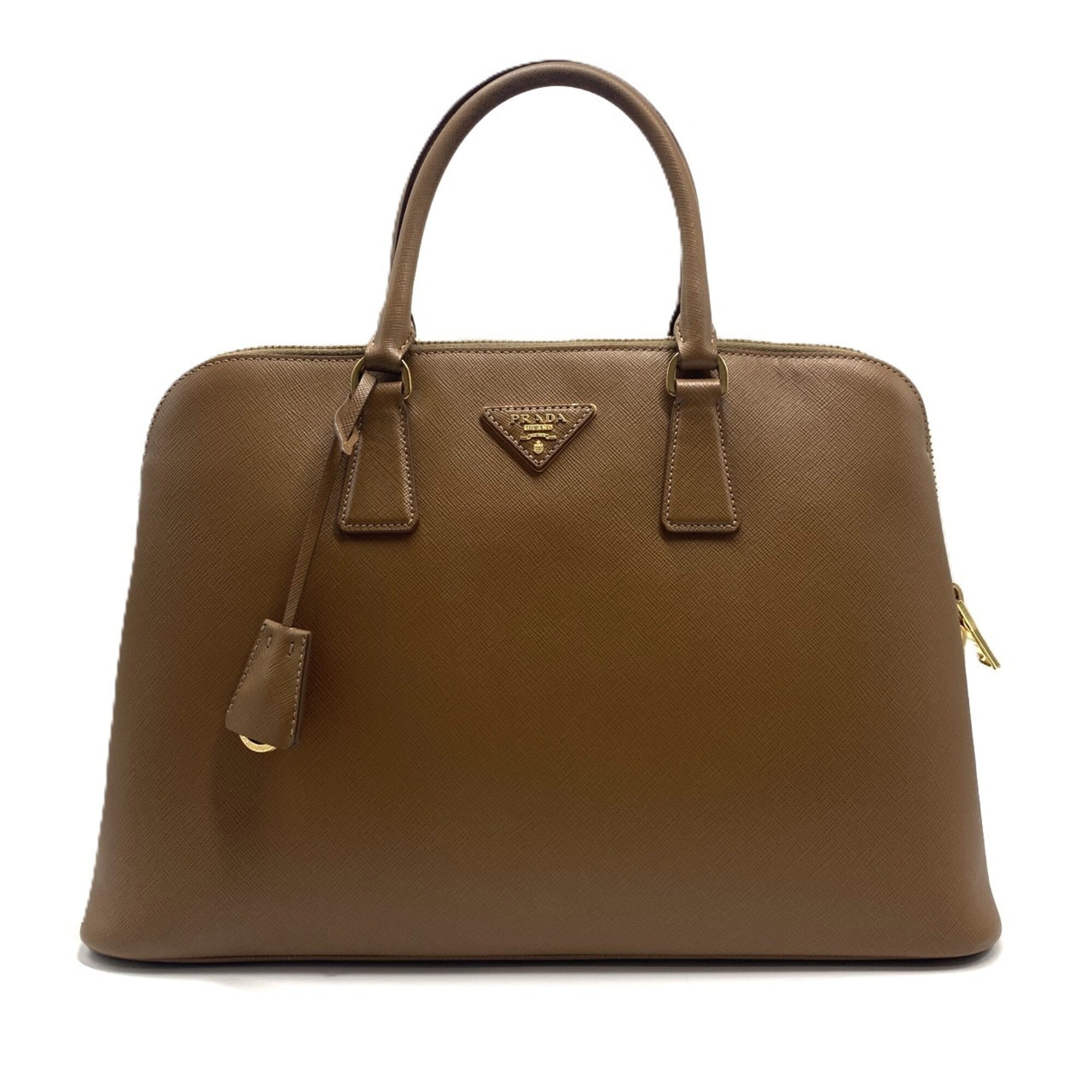 Prada Saffiano Brown Saffiano Handbag Tote Bag (Pre-Owned)