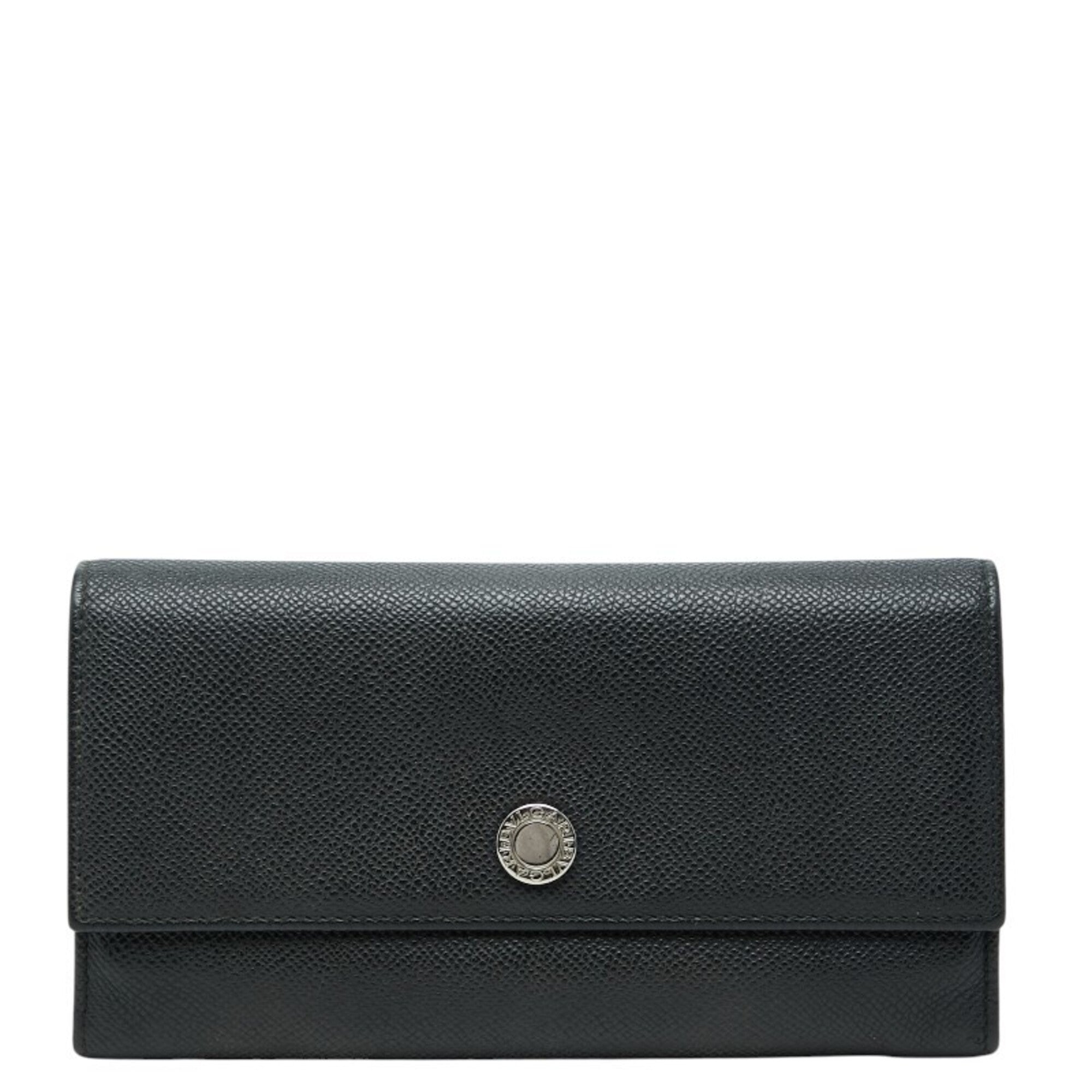 Bvlgari Black Leather Long Wallet (Bi-Fold) (Pre-Owned)