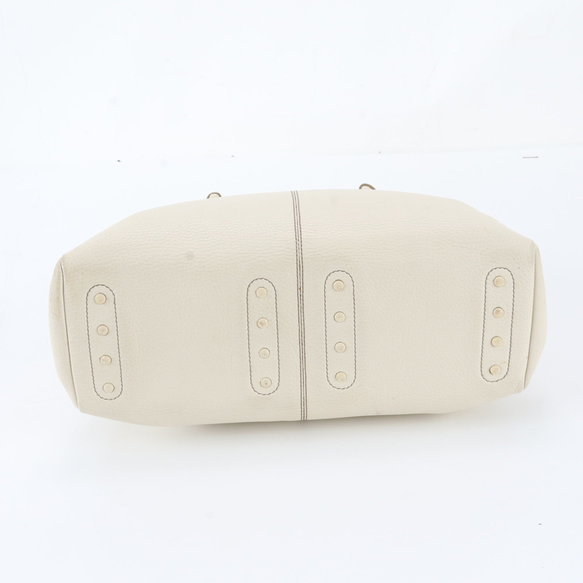 Tod's Ivory Leather Handbag Shoulder Bag Tote Bag (Pre-Owned)