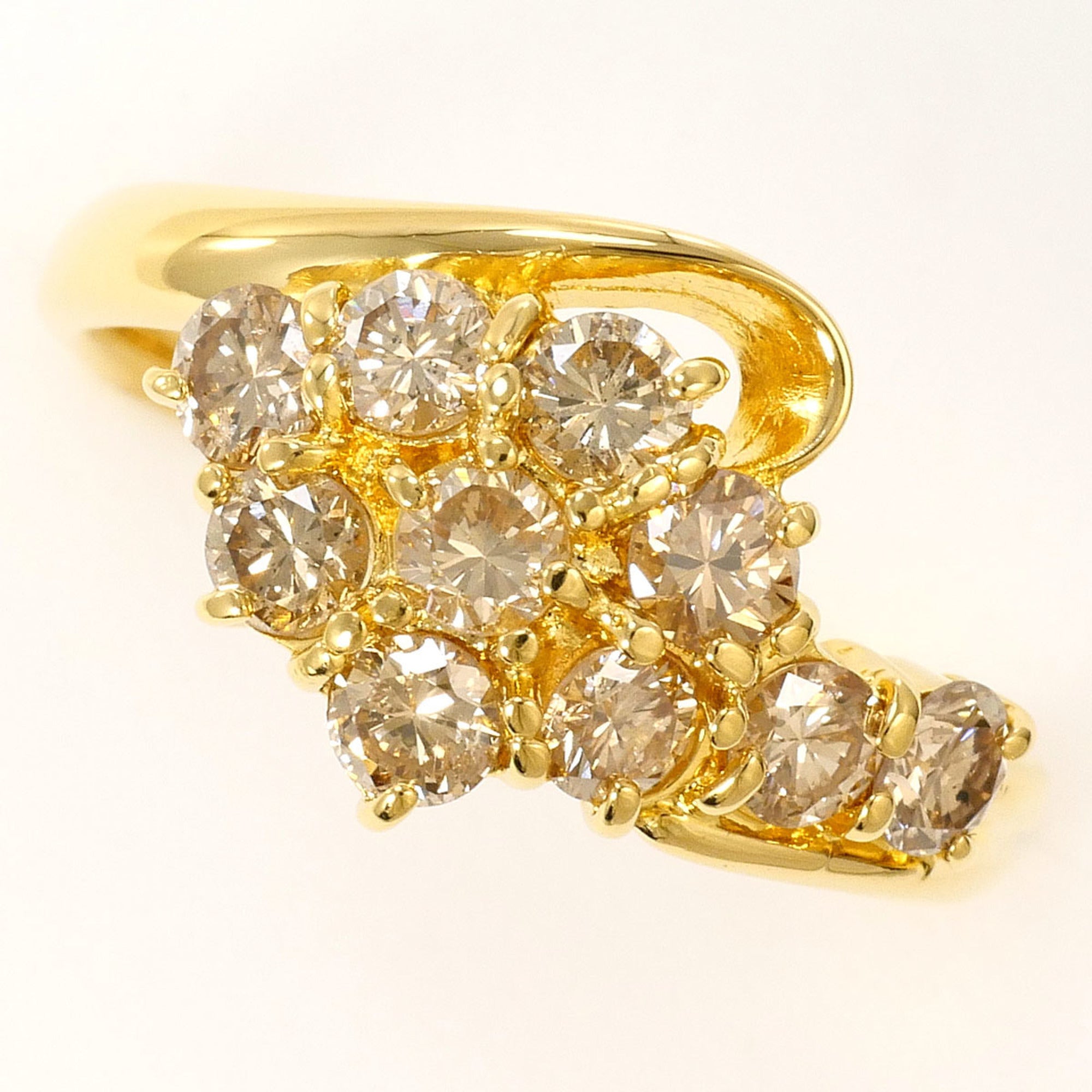 Unbranded Brown Yellow Gold Yellow Gold (18K) Band Ring (Pre-Owned)