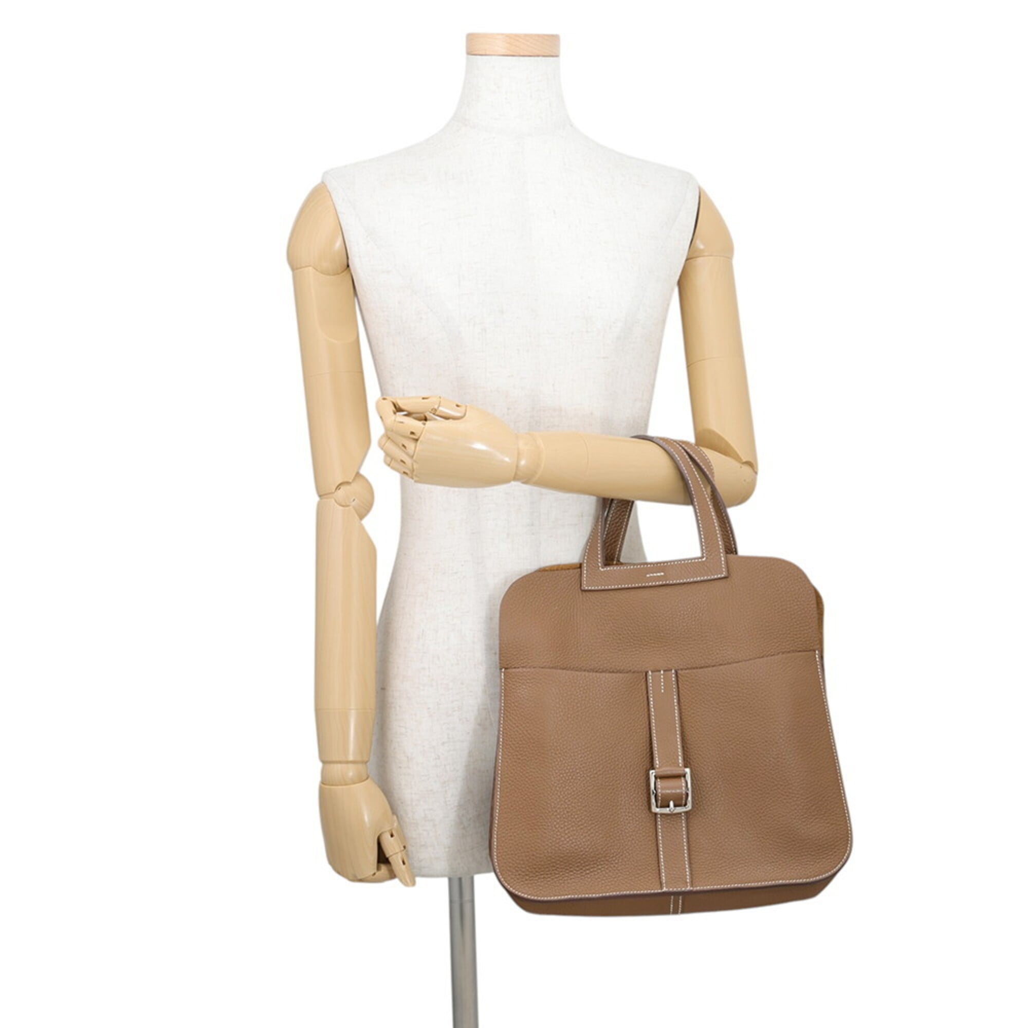 Hermes Kara Alezan Taurillon Clemence Leather Handbag (Pre-Owned)