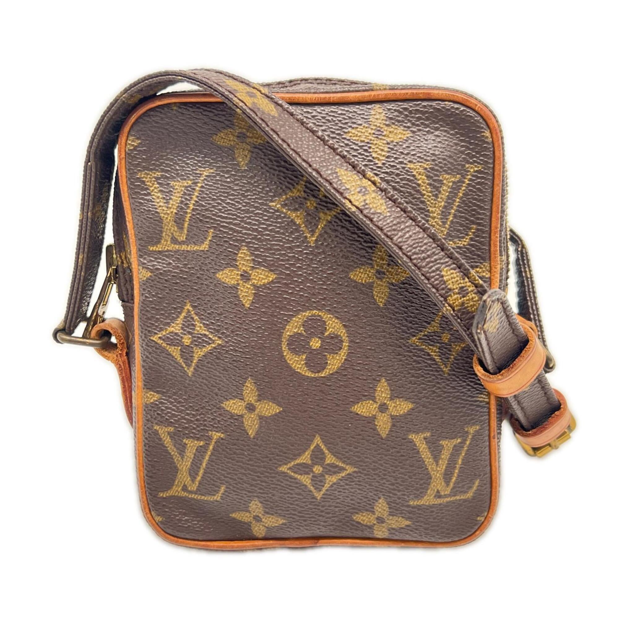Louis Vuitton Monogram Beige Brown Coated Canvas Leather Shoulder Bag (Pre-Owned)