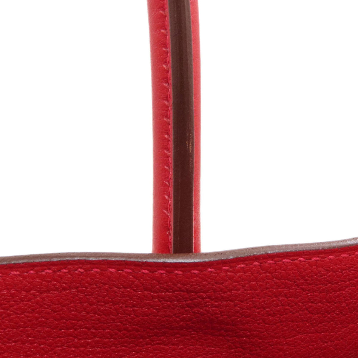 Hermes Red Color Taurillon Clemence Leather Handbag (Pre-Owned)