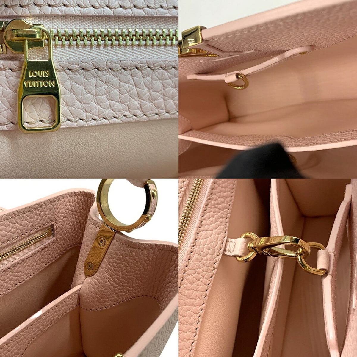 Louis Vuitton Pink White Leather Handbag (Pre-Owned)