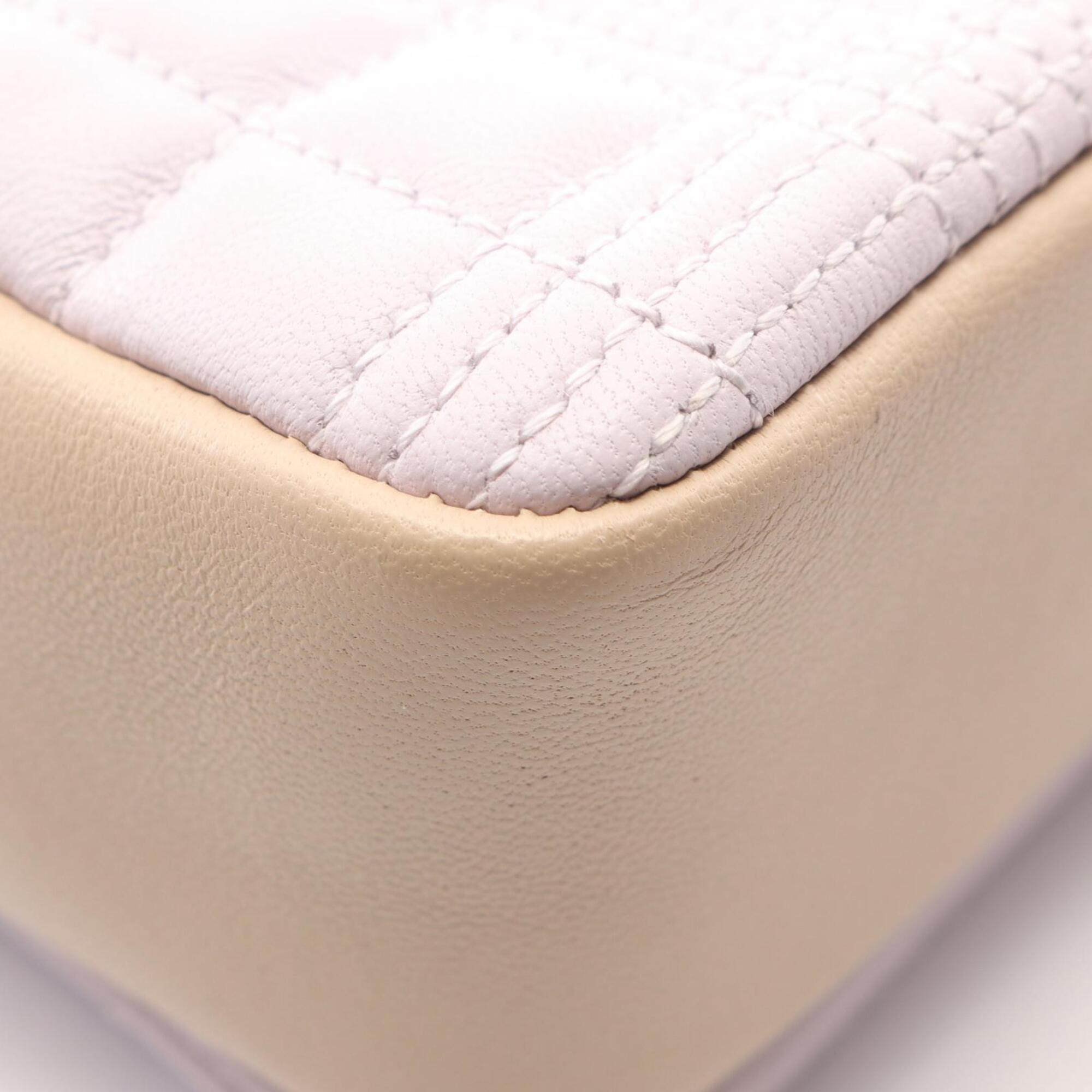 Burberry Beige Pink Leather Handbag Shoulder Bag (Pre-Owned)