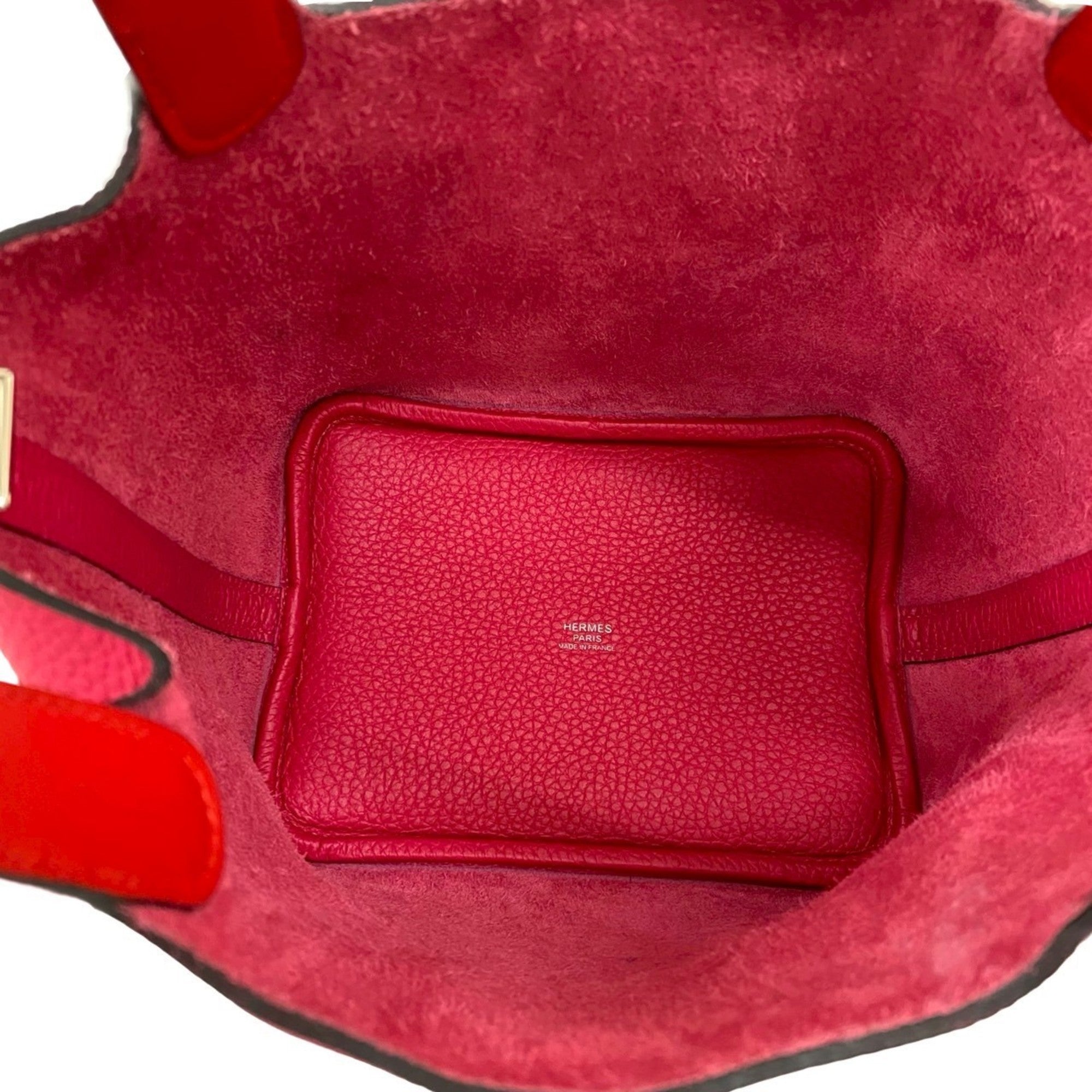 Hermes Pink Taurillon Clemence Leather Handbag Tote Bag (Pre-Owned)