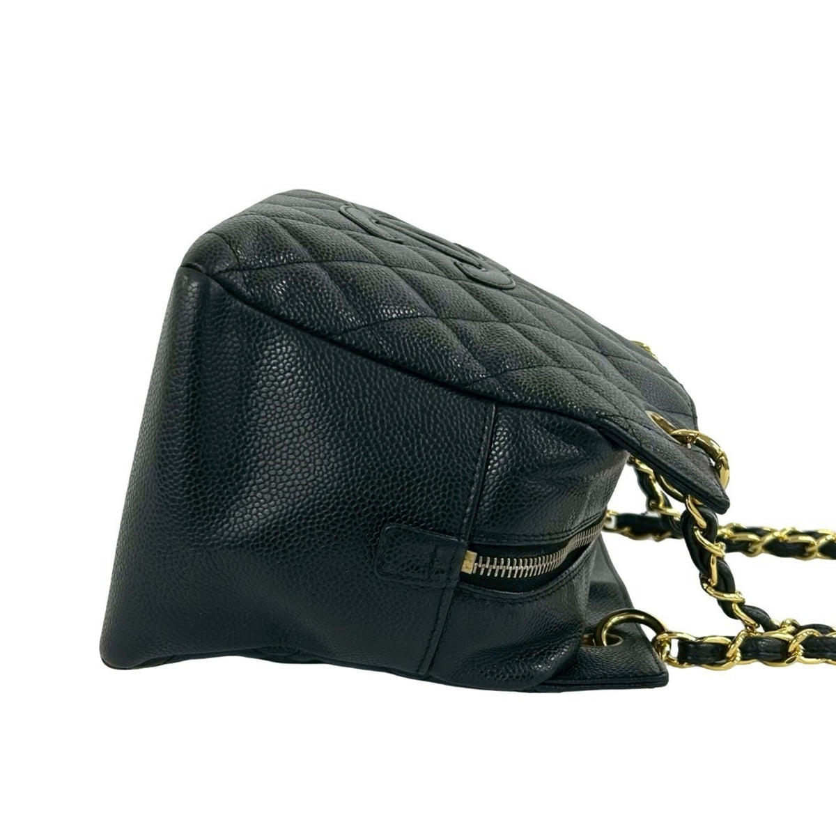 Chanel Black Grained Calfskin Shoulder Bag Tote Bag (Pre-Owned)