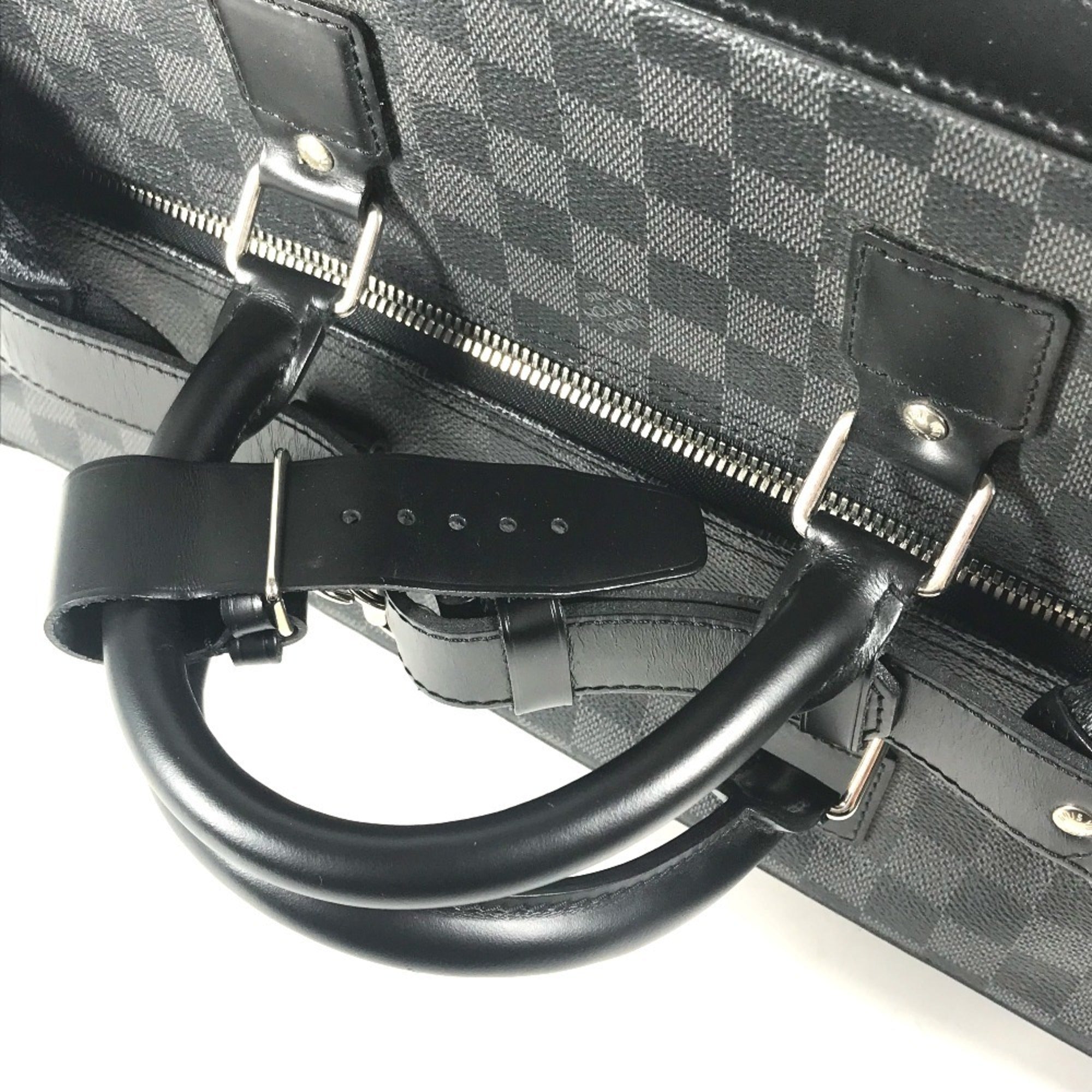 Louis Vuitton Black Damier Graphite Boston Bag Handbag (Pre-Owned)