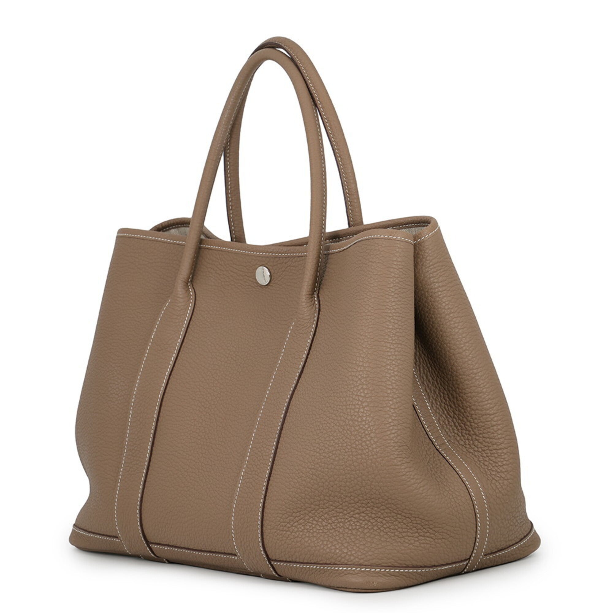 Hermes Garden Etoupe Gray Negonda Leather Handbag Tote Bag (Pre-Owned)