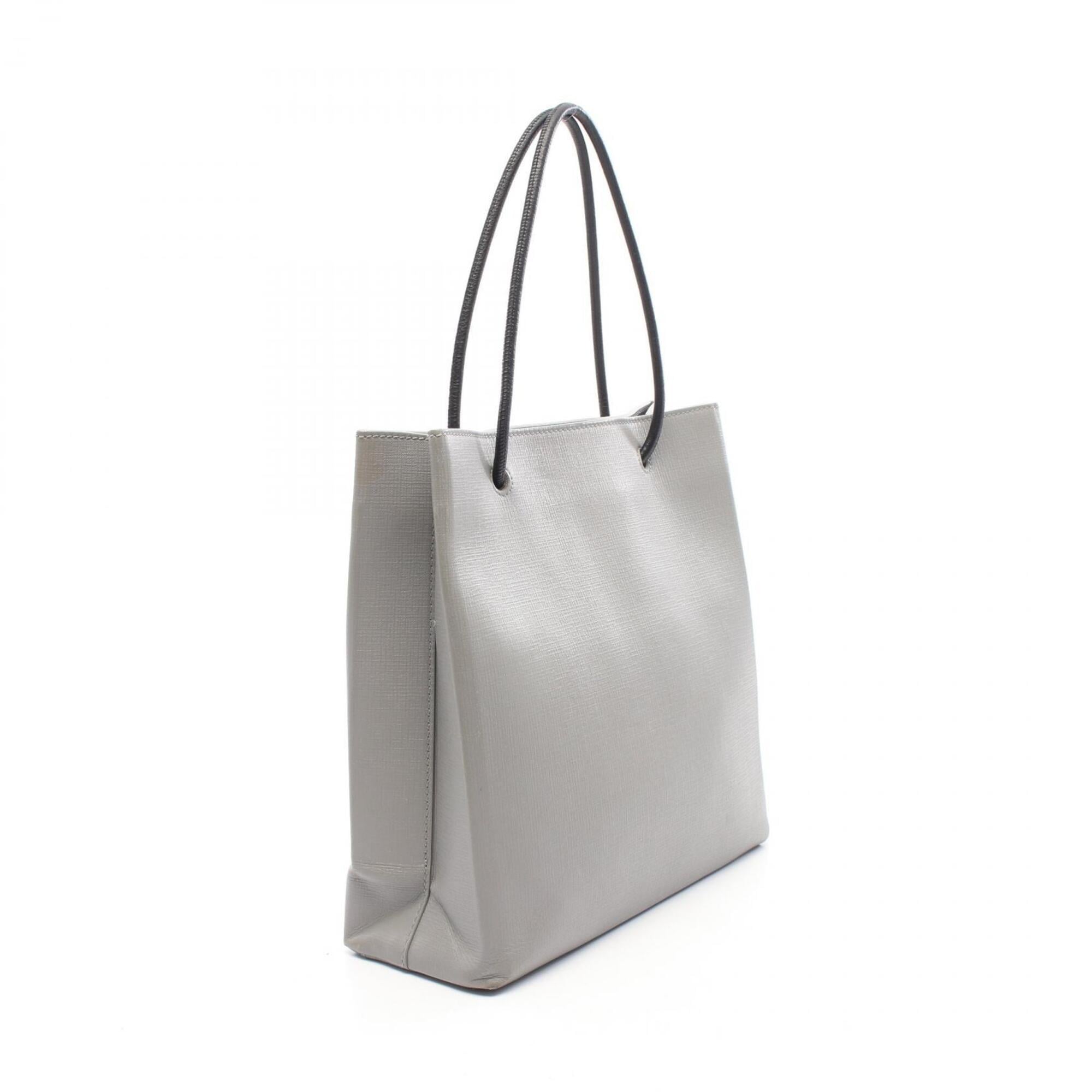 Balenciaga Black Gray Leather Handbag Tote Bag (Pre-Owned)