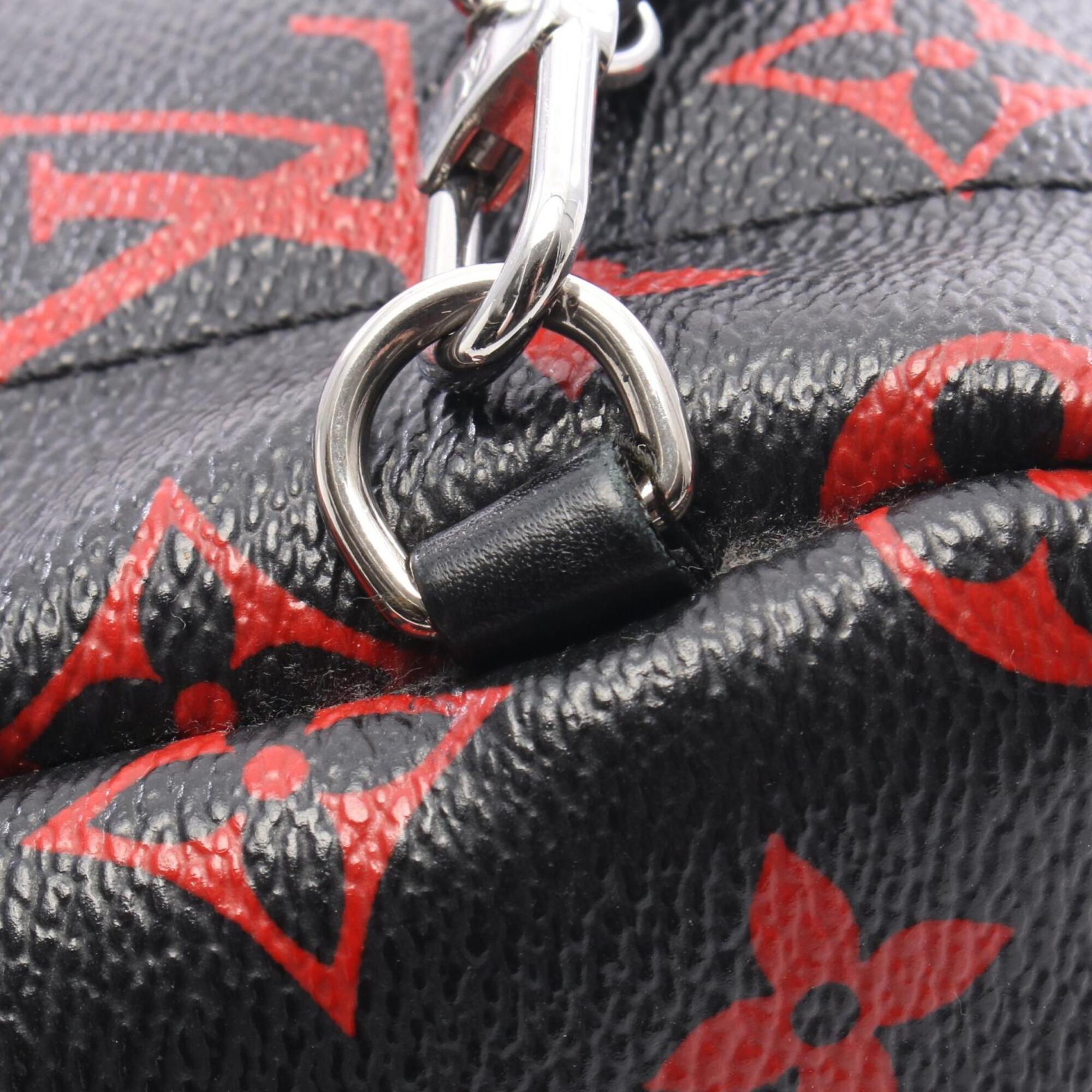 Louis Vuitton Black Red Color Coated Canvas Pvc Leather Backpack Handbag (Pre-Owned)