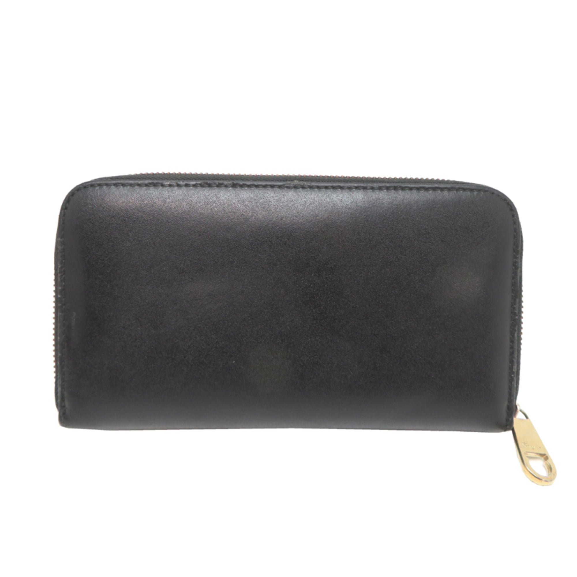 Salvatore Ferragamo Black Leather Long Wallet (Bi-Fold) (Pre-Owned)