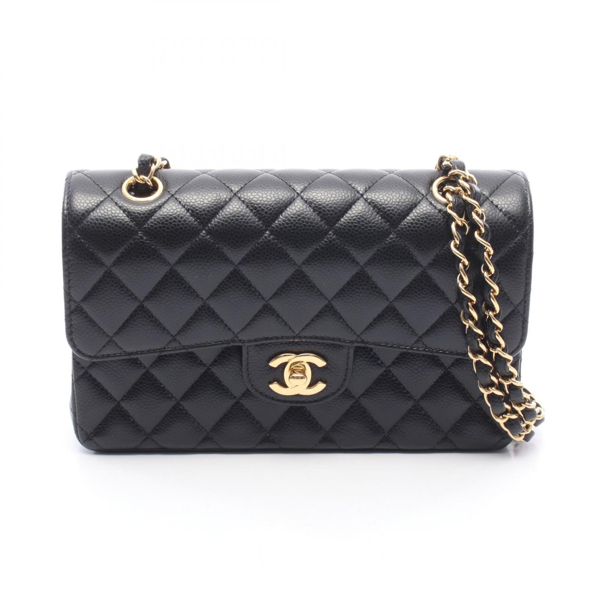 Chanel Black Leather Handbag Shoulder Bag (Pre-Owned)