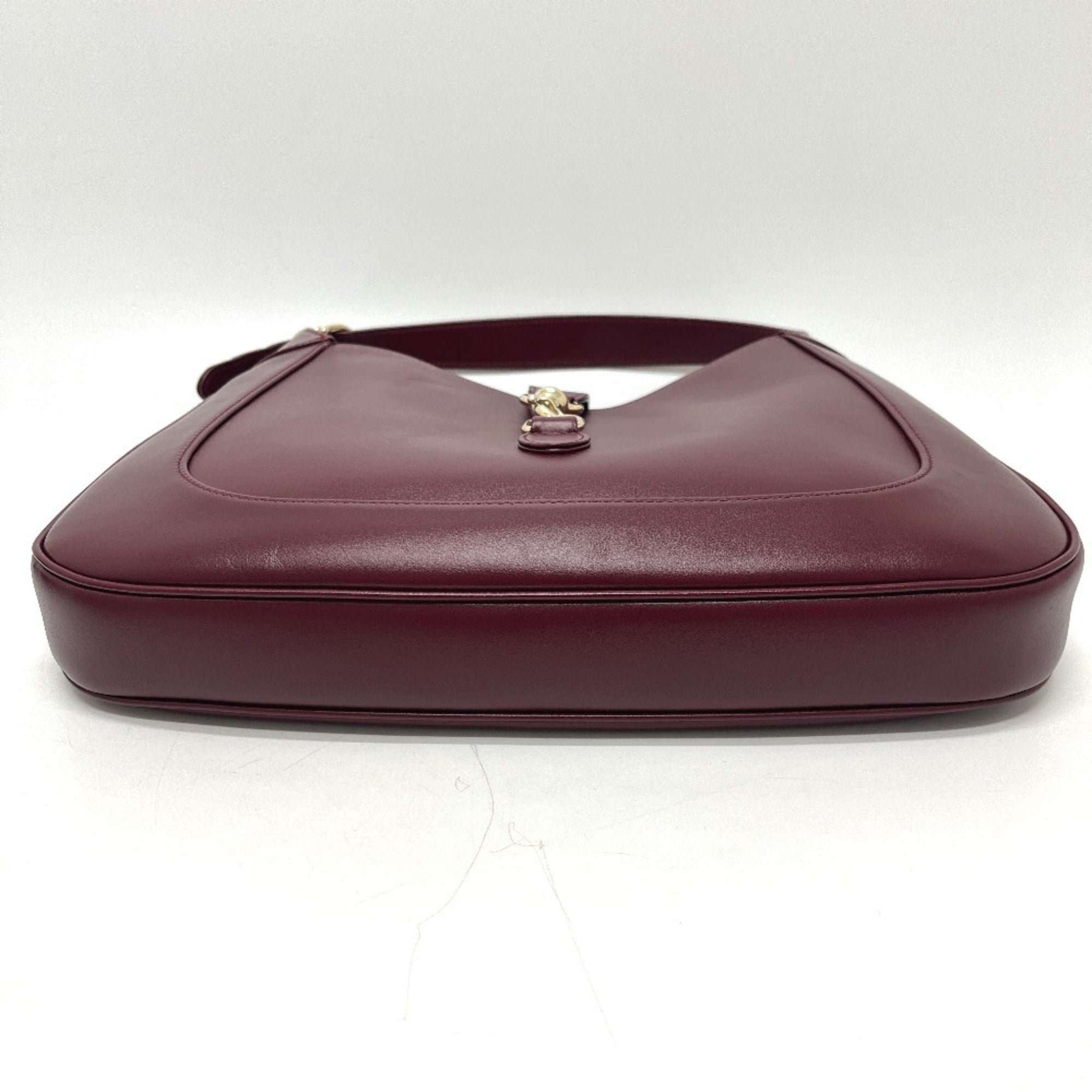 Gucci Wine Leather Handbag Shoulder Bag (Pre-Owned)