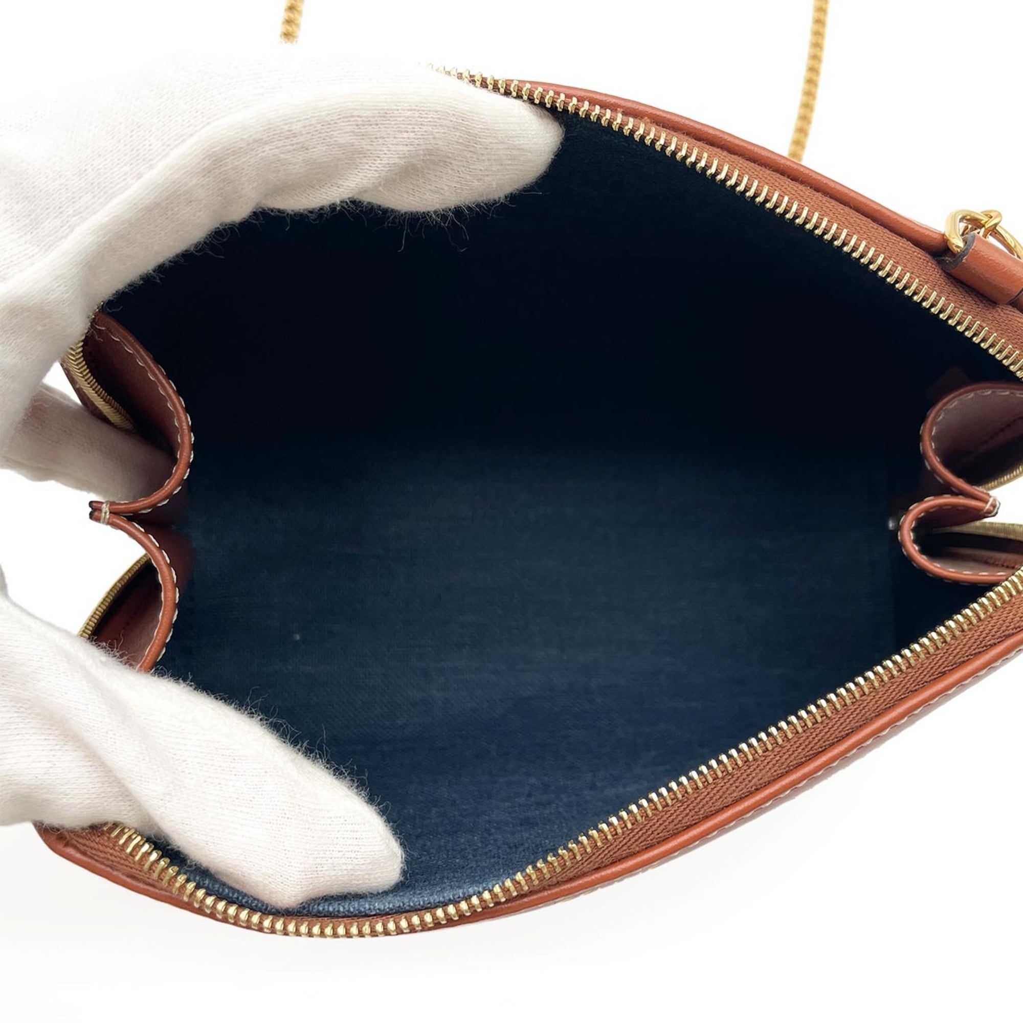 Celine Blue Brown Multi-Color Denim Clutch Bag (Pre-Owned)