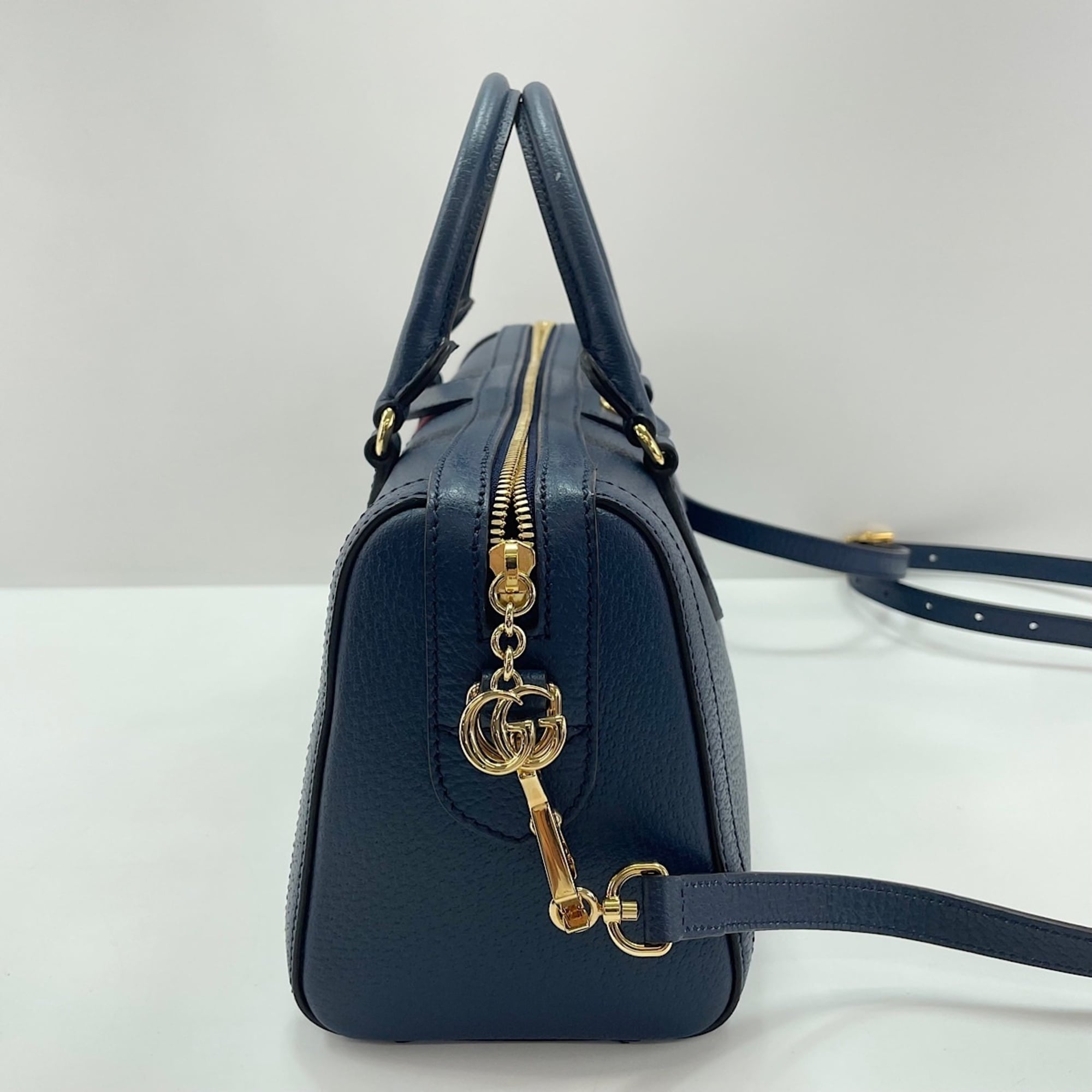 Gucci Ophidia Navy Boston Bag (Pre-Owned)