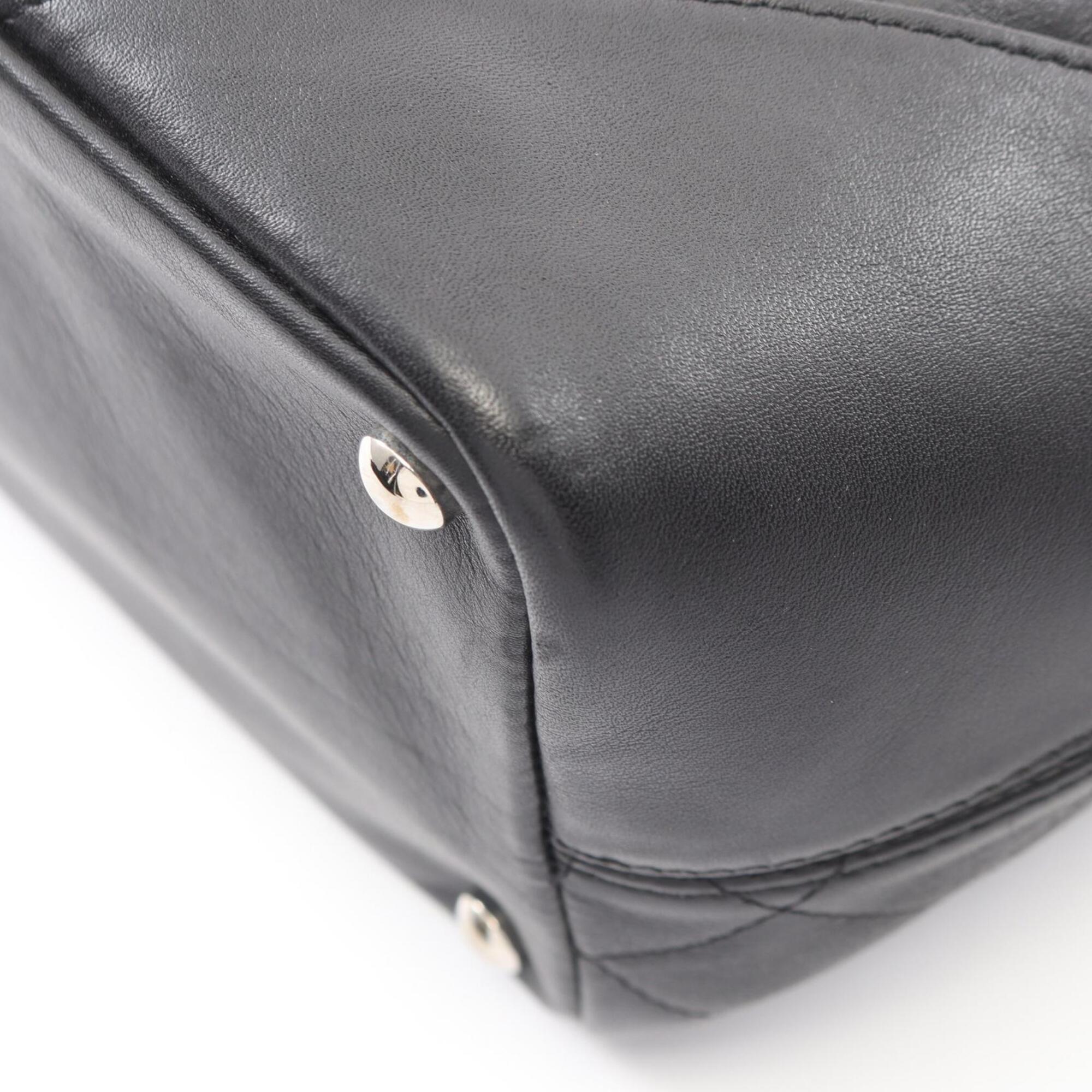Chanel Black Leather Handbag Tote Bag (Pre-Owned)