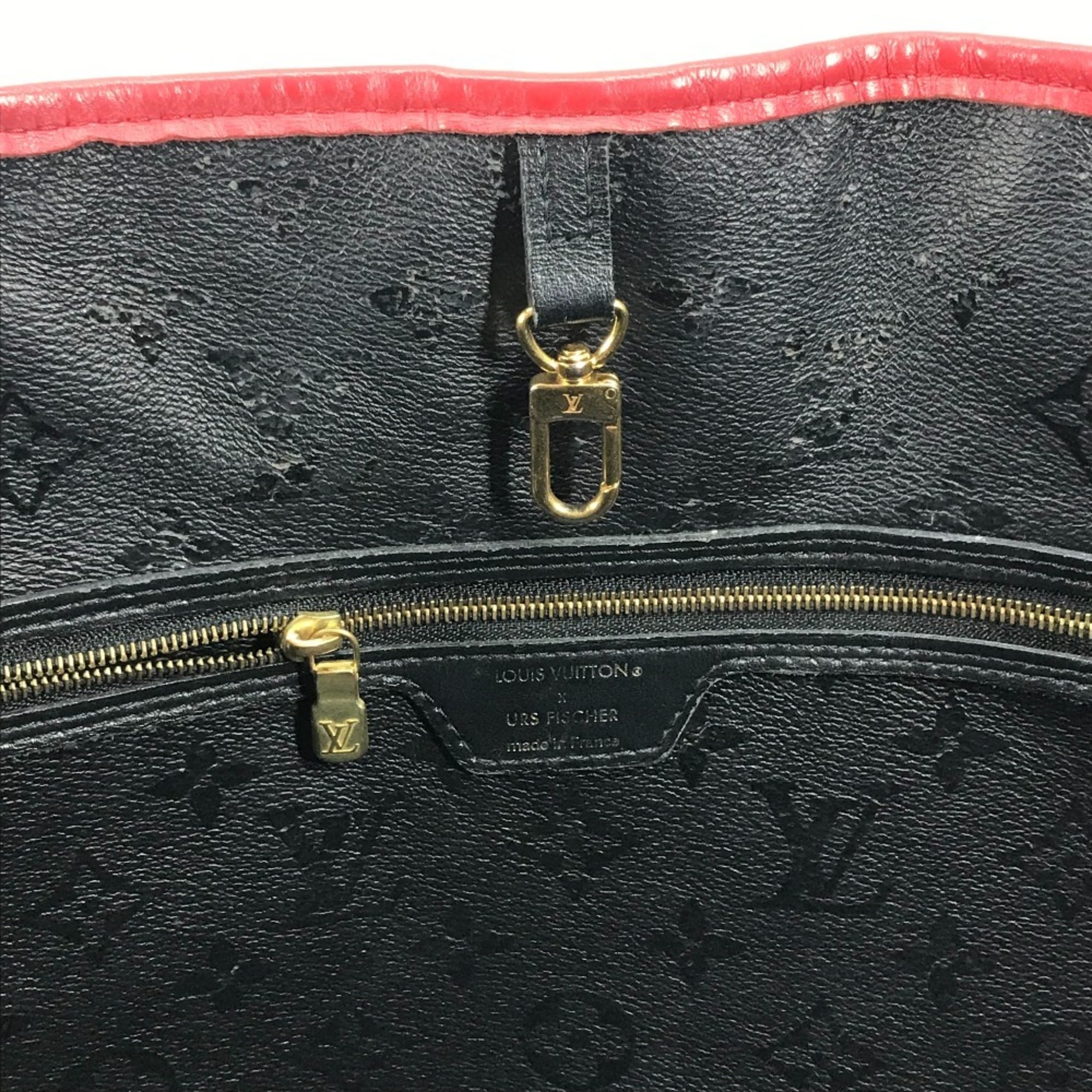 Louis Vuitton Black Red Color Monogram Canvas Pouch Shoulder Bag Tote Bag (Pre-Owned)