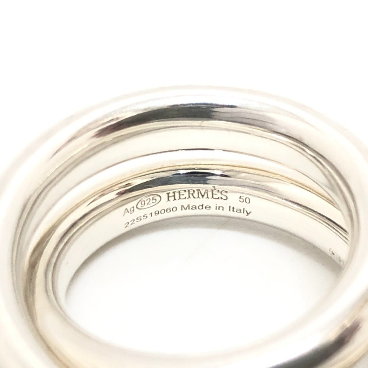 Hermes Silver Silver 925 Band Ring (Pre-Owned)
