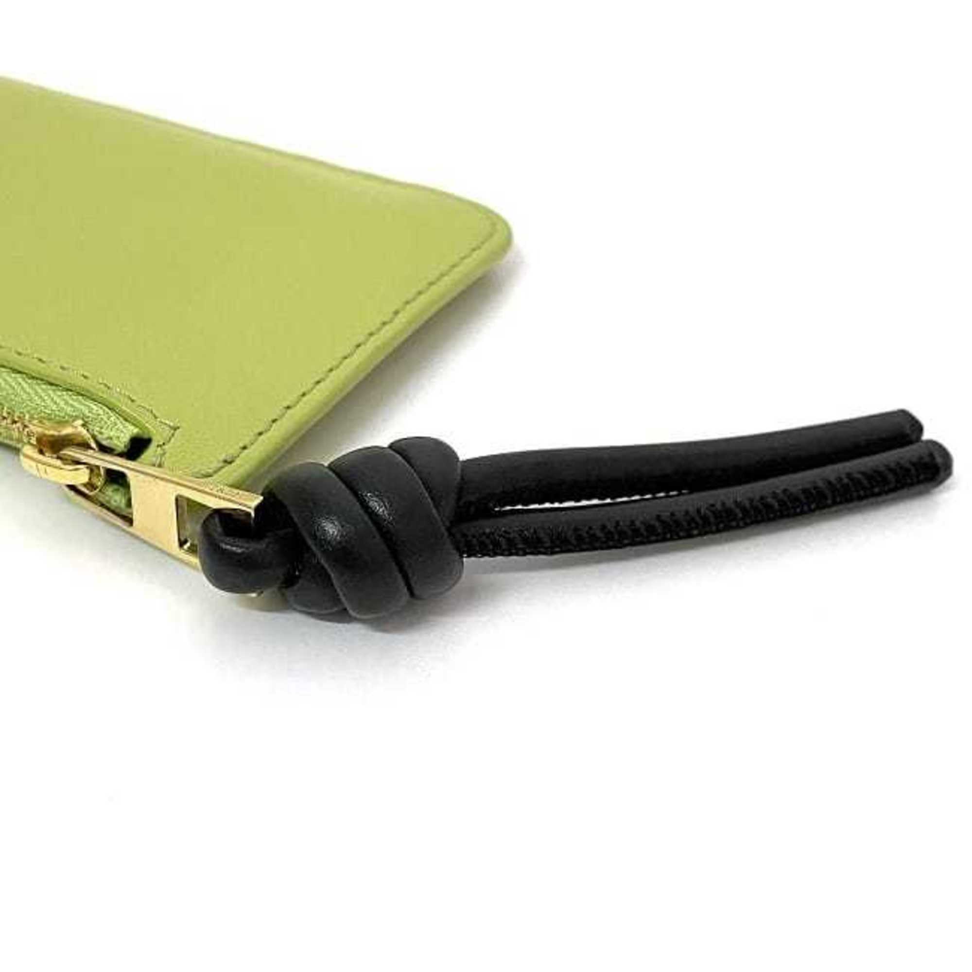 Loewe Black Light Green Leather Coin Purse/Coin Case (Pre-Owned)