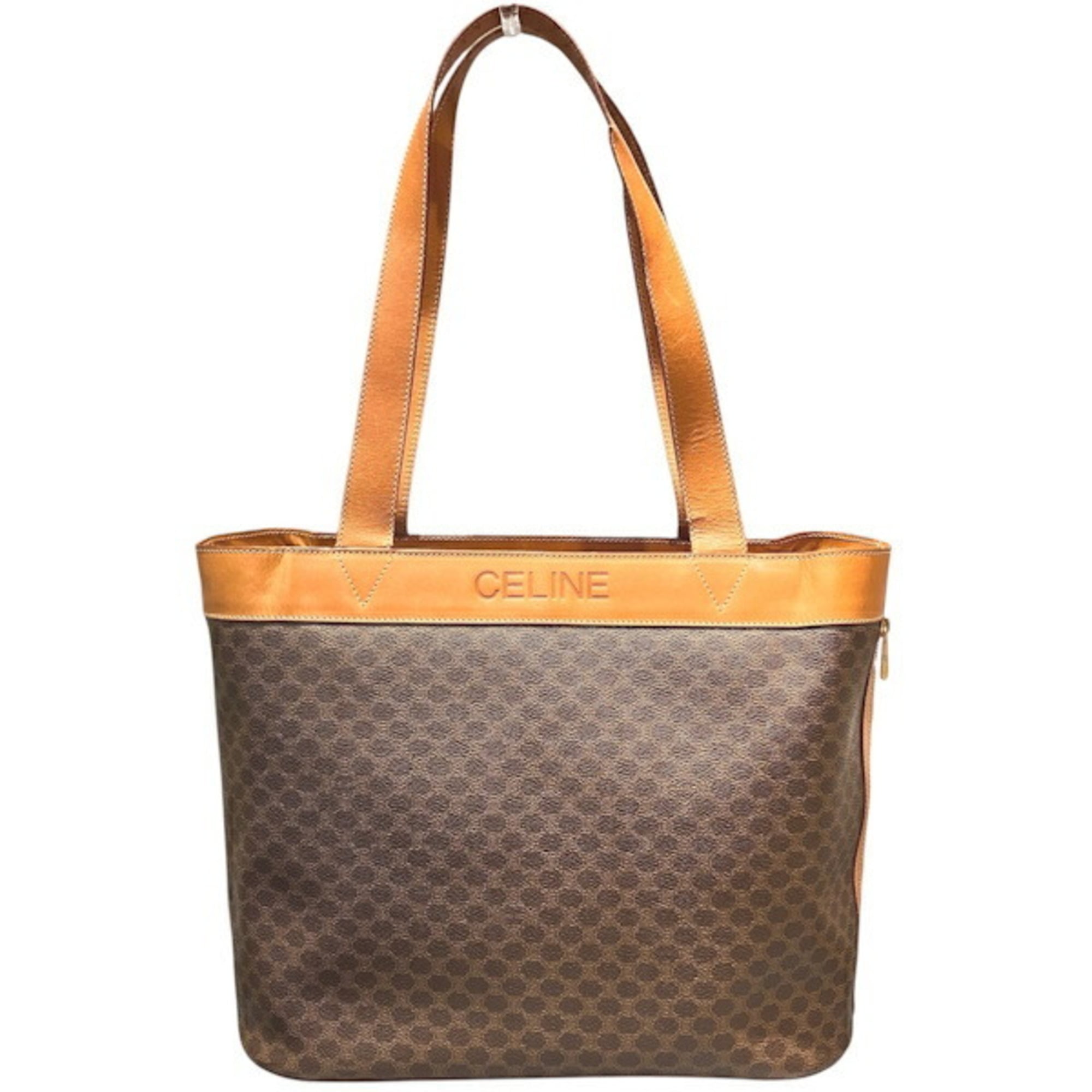 Celine Brown Leather Pvc Tote Bag (Pre-Owned)